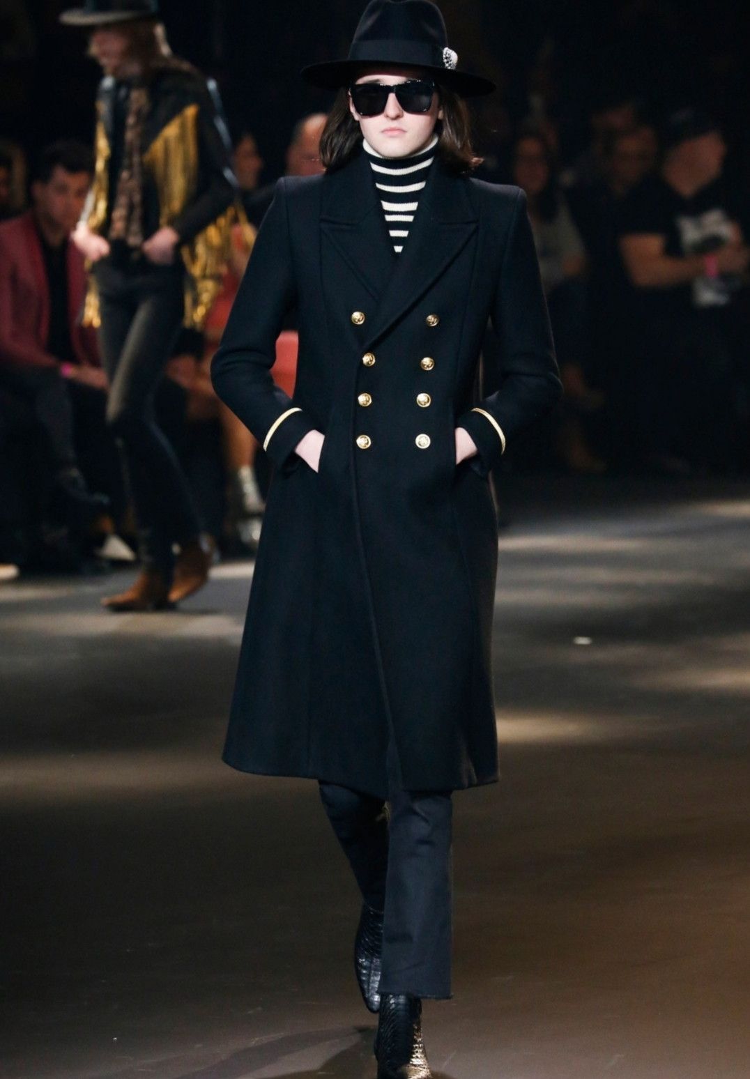 Saint Laurent Wool court coat with gold buttons