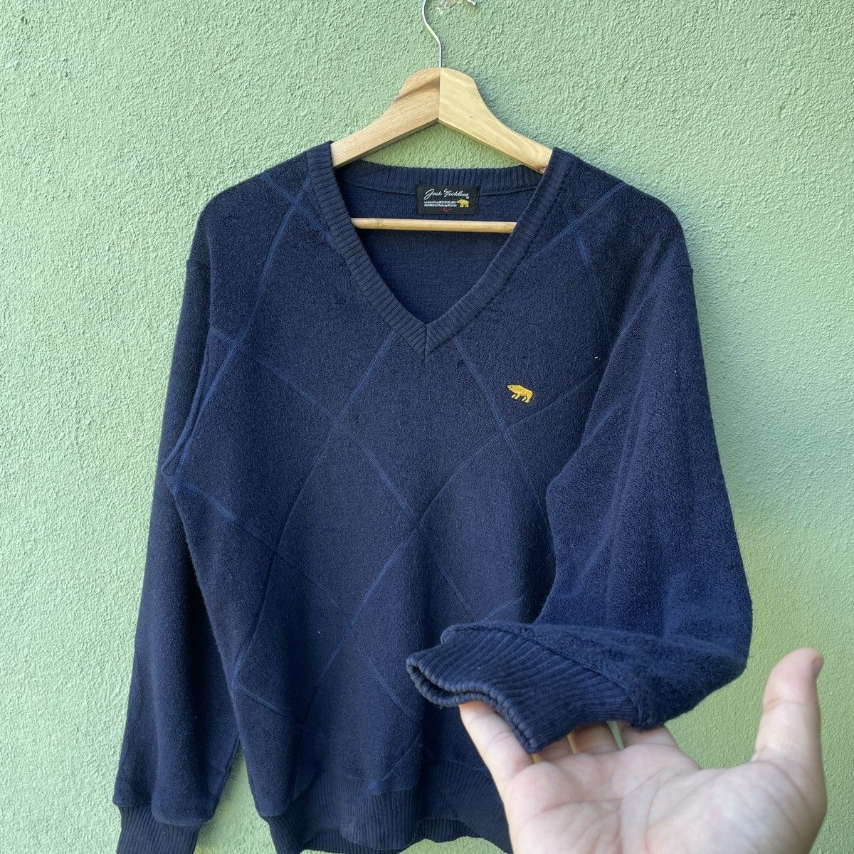 Aran Isles Knitwear Vintage JACK NICKLAUS V Neck Knitwear Sweater Jumper Size US M / EU 48-50 / 2 - 3 Thumbnail