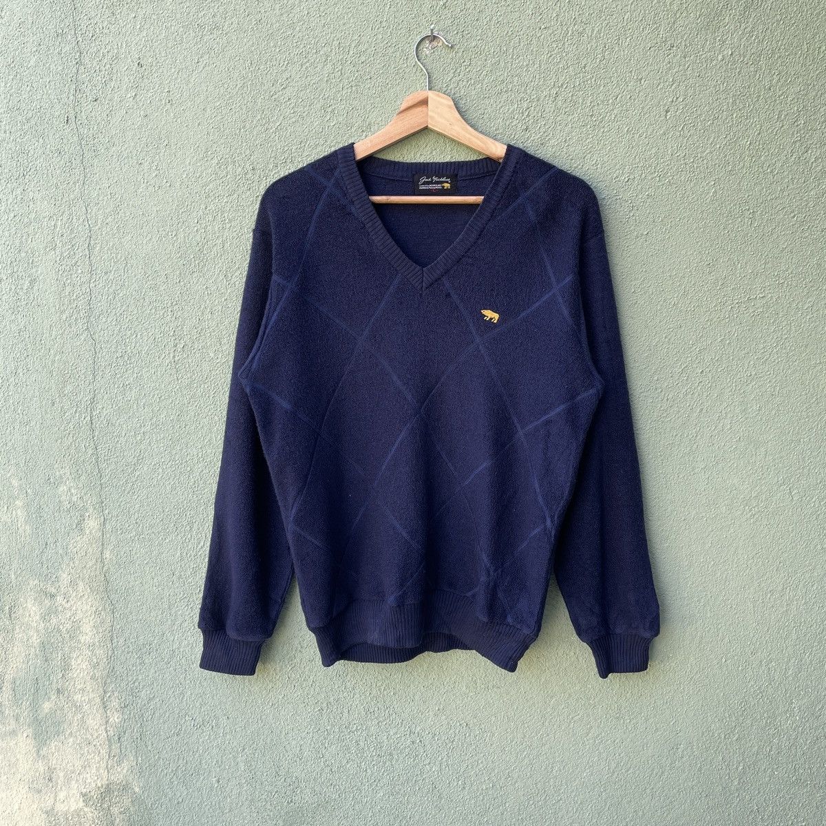 Aran Isles Knitwear Vintage JACK NICKLAUS V Neck Knitwear Sweater Jumper Size US M / EU 48-50 / 2 - 1 Thumbnail