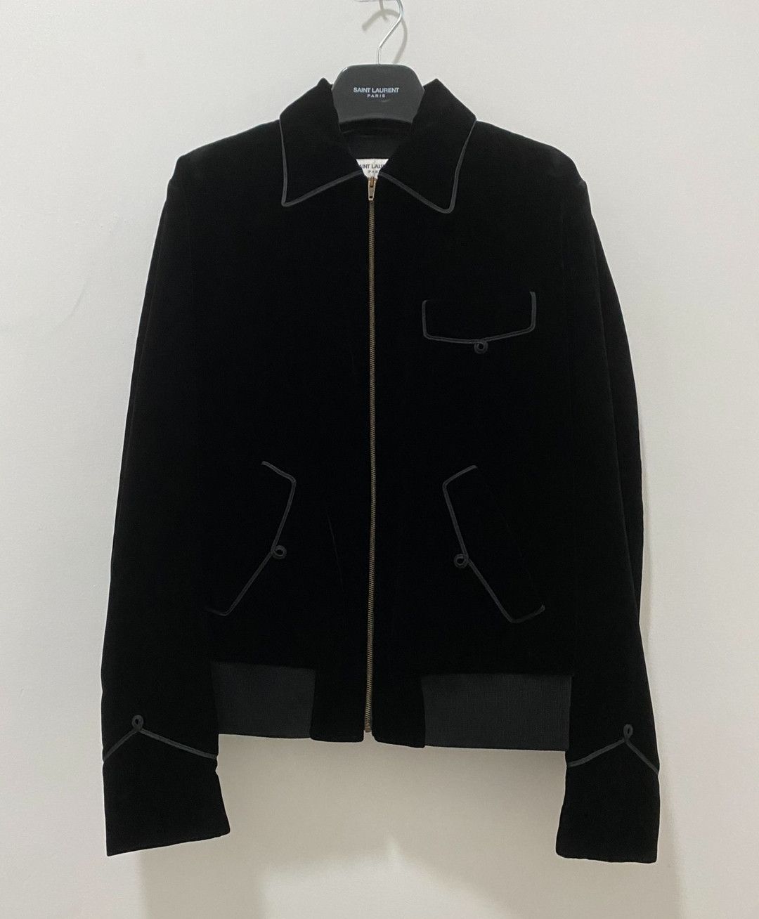 Saint Laurent Paris Saint Laurent 16fw black velvet court jacket Size US S / EU 44-46 / 1 - 1 Thumbnail
