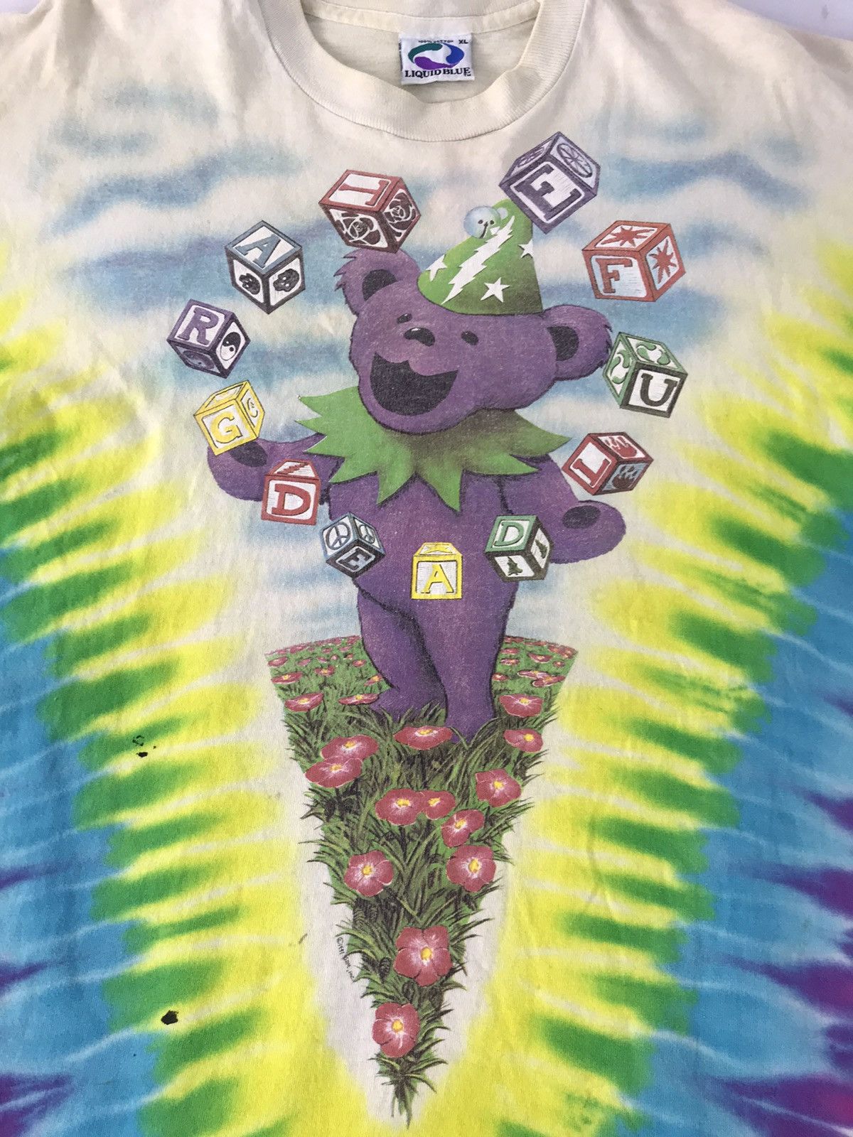 Band Tees × Grateful Dead 90s Grateful Dead Joker Clown Tye Dye V Fold Multicolor Tee Size US XL / EU 56 / 4 - 3 Thumbnail