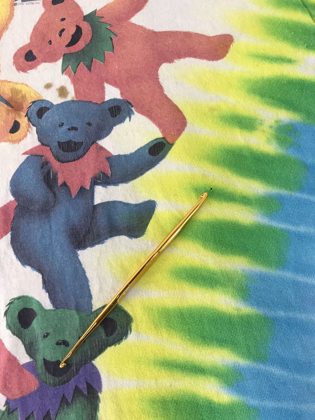 Band Tees × Grateful Dead 90s Grateful Dead Joker Clown Tye Dye V Fold Multicolor Tee Size US XL / EU 56 / 4 - 11 Thumbnail