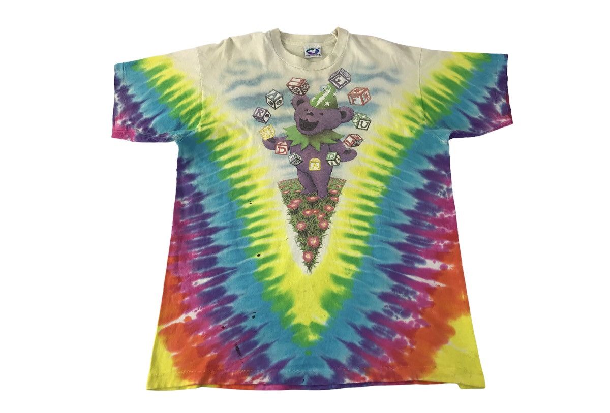 Band Tees × Grateful Dead 90s Grateful Dead Joker Clown Tye Dye V Fold Multicolor Tee Size US XL / EU 56 / 4 - 1 Thumbnail