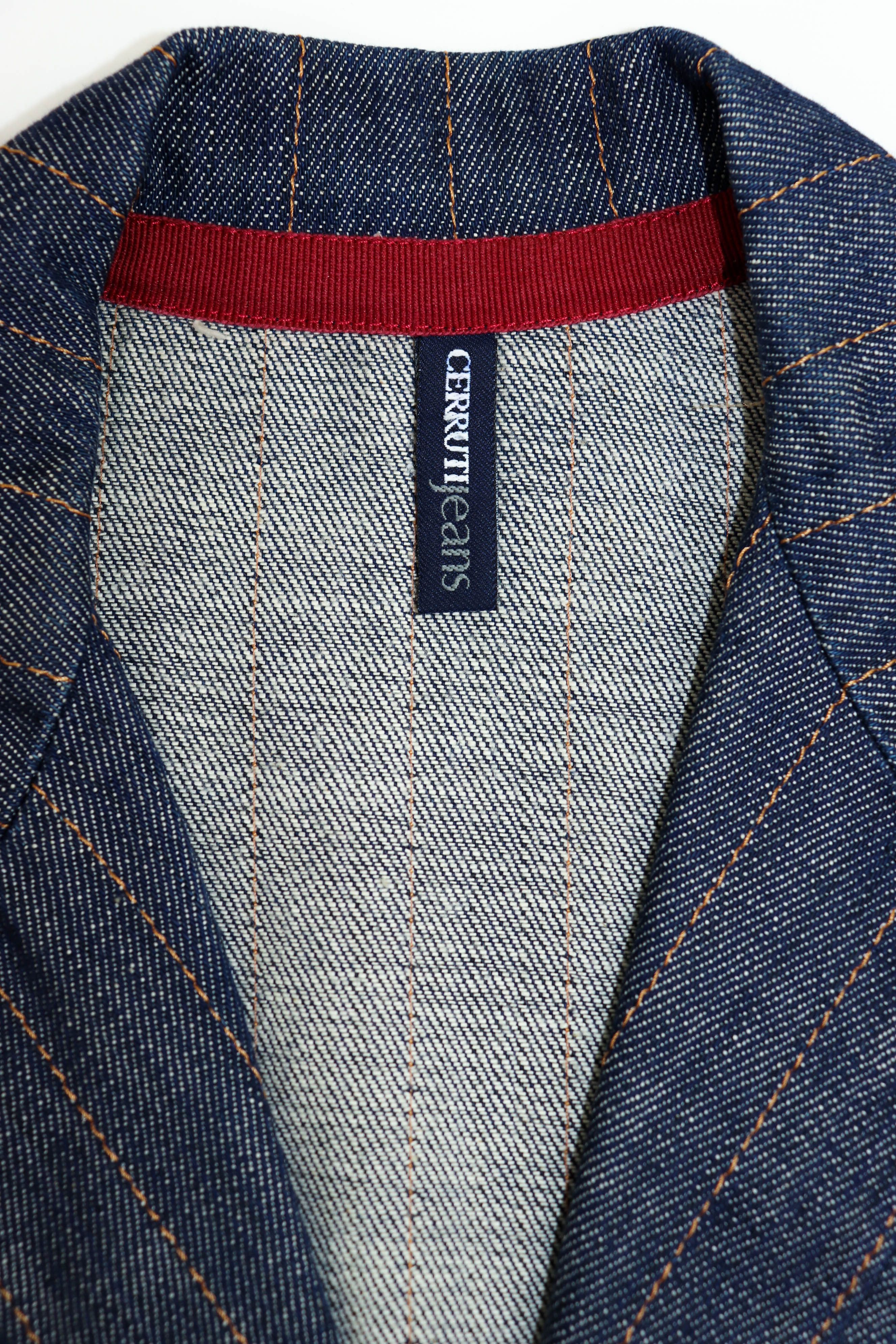 Cerruti 1881 Vintage Cerruti Jeans Striped Blue Denim Jeans Blazer Jacket Size M / US 6-8 / IT 42-44 - 11 Thumbnail