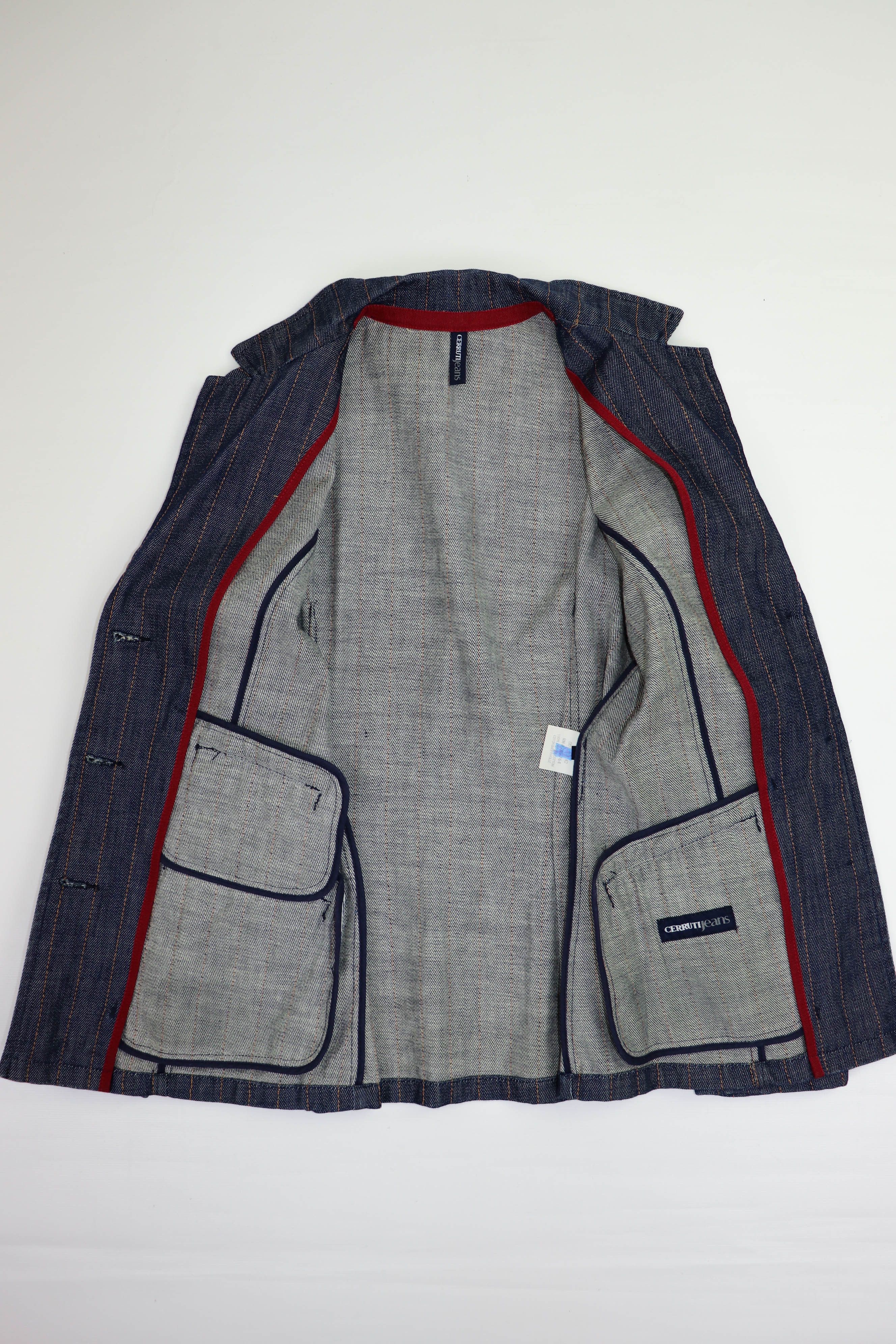 Cerruti 1881 Vintage Cerruti Jeans Striped Blue Denim Jeans Blazer Jacket Size M / US 6-8 / IT 42-44 - 12 Thumbnail