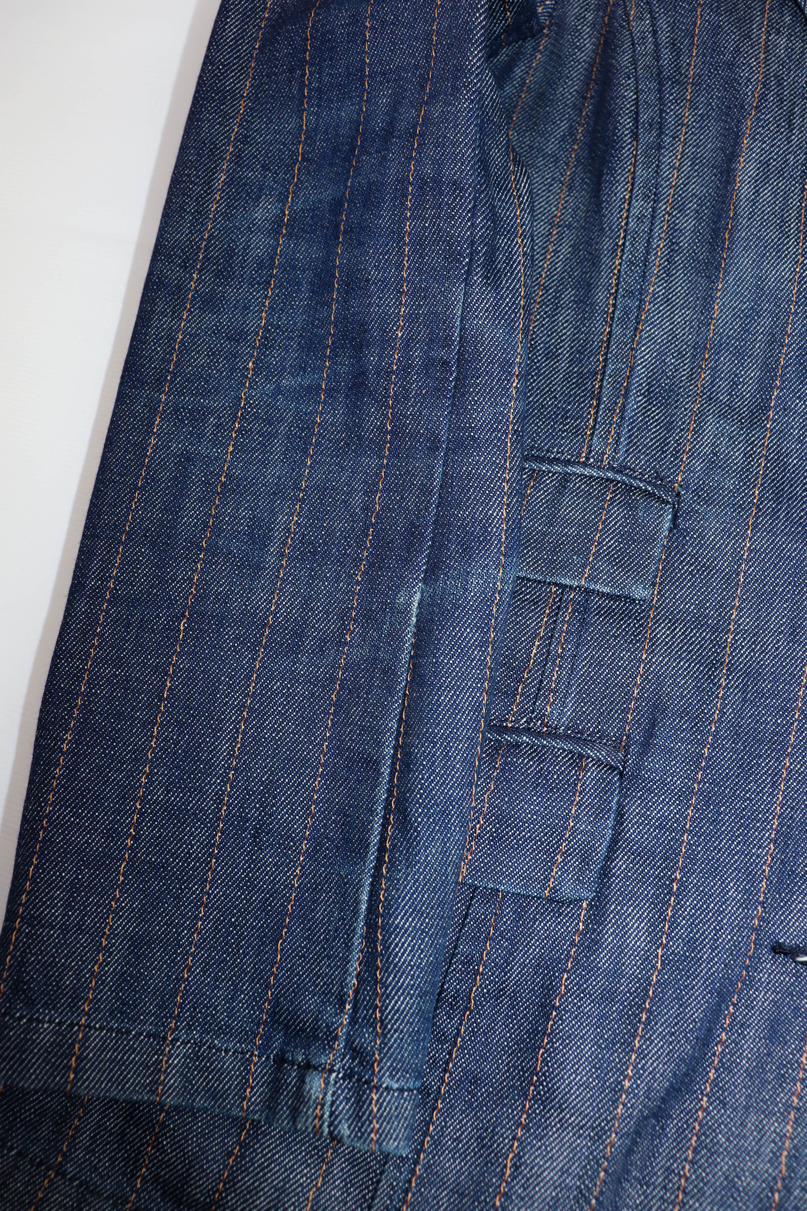 Cerruti 1881 Vintage Cerruti Jeans Striped Blue Denim Jeans Blazer Jacket Size M / US 6-8 / IT 42-44 - 8 Thumbnail