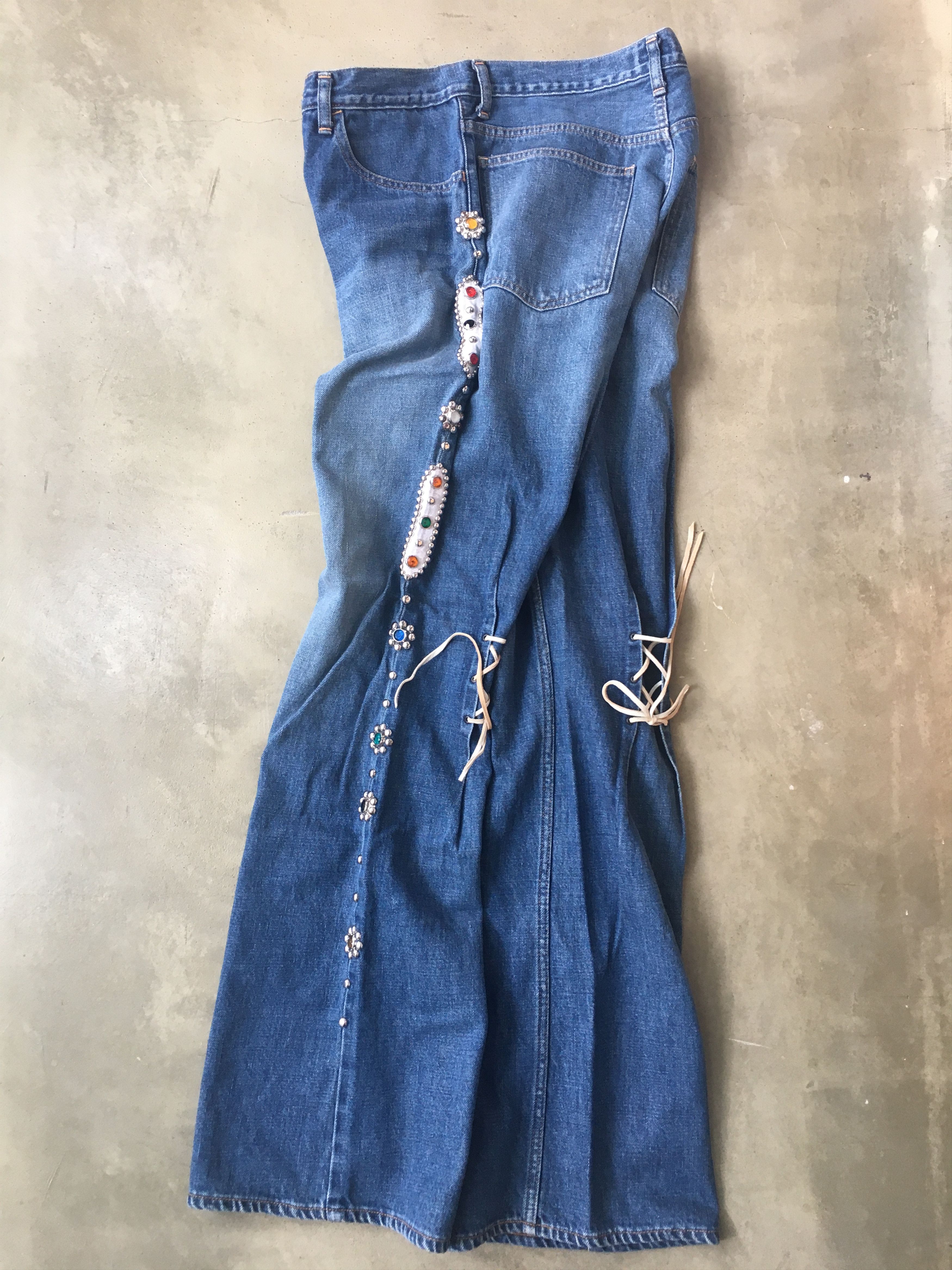 image of Kapital Studded Gemstone Flare Denim Jeans 2, Men's (Size 30)
