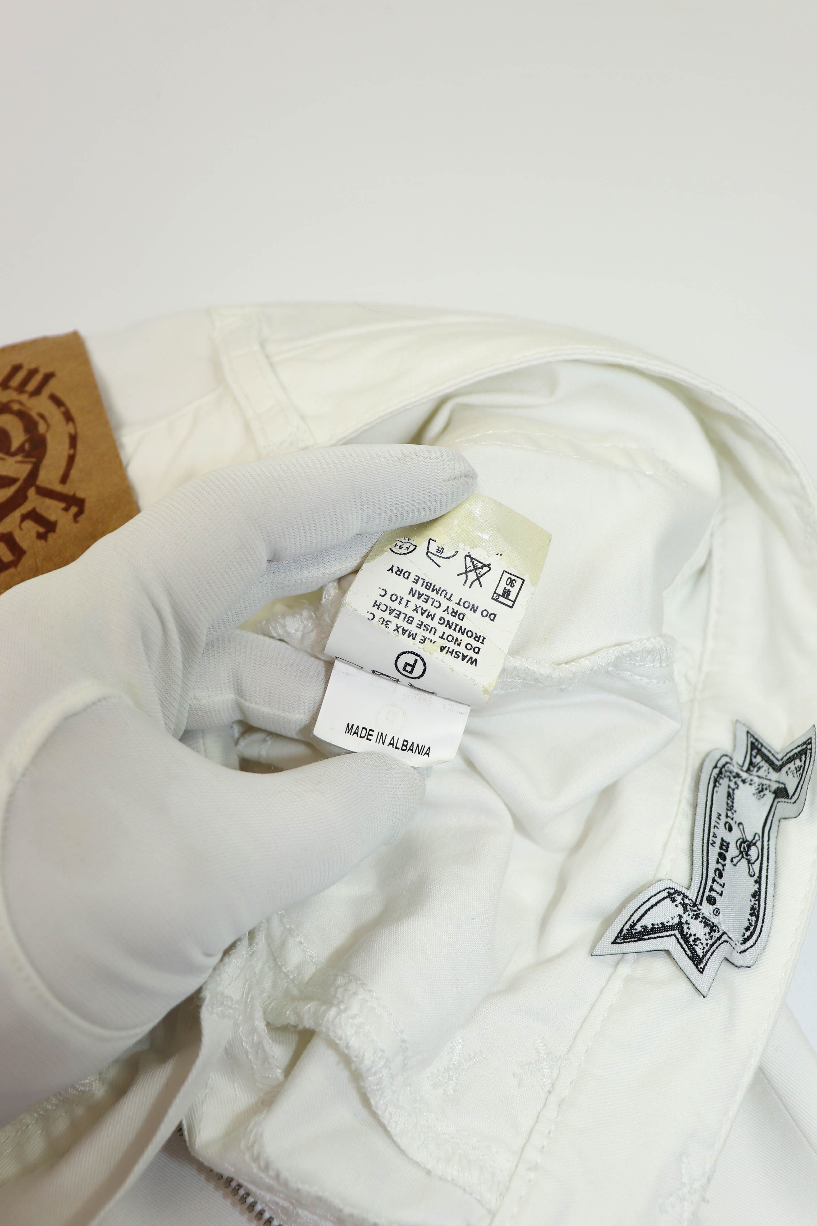 Frankie Morello Frankie Morello Milan Vintage White Skinny Fit Jeans Pants Size 31" - 13 Thumbnail