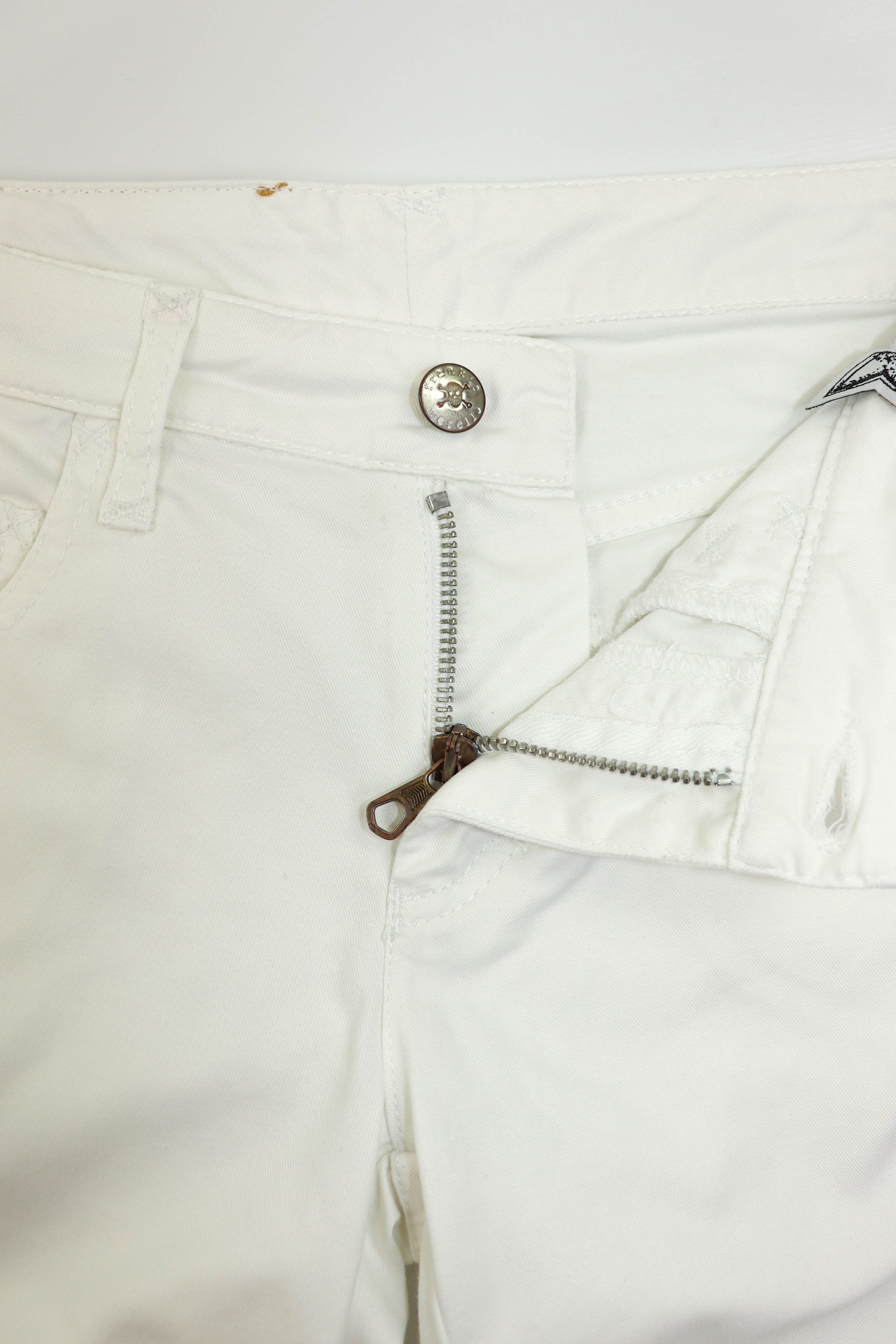 Frankie Morello Frankie Morello Milan Vintage White Skinny Fit Jeans Pants Size 31" - 8 Thumbnail