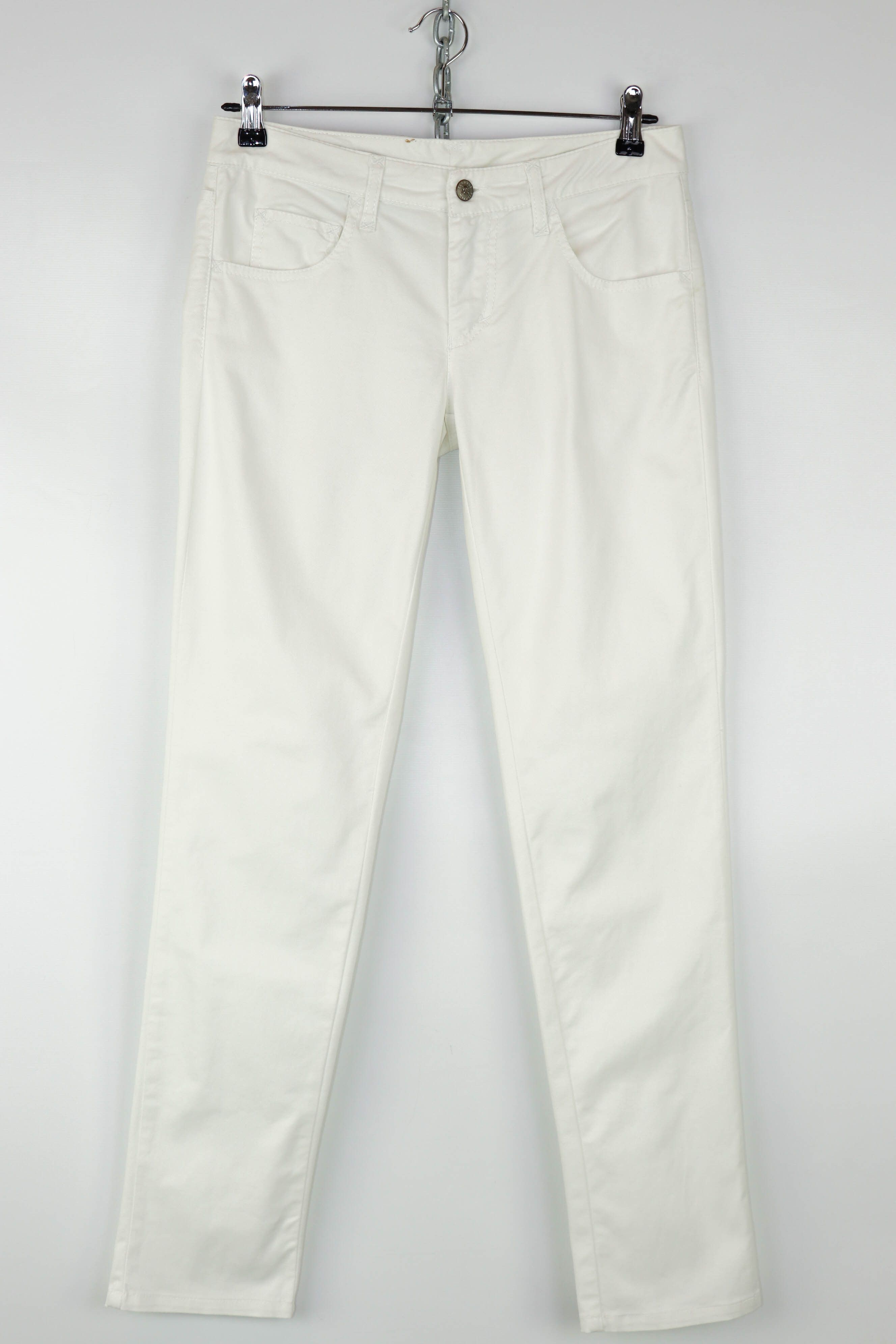 Frankie Morello Frankie Morello Milan Vintage White Skinny Fit Jeans Pants Size 31" - 2 Thumbnail