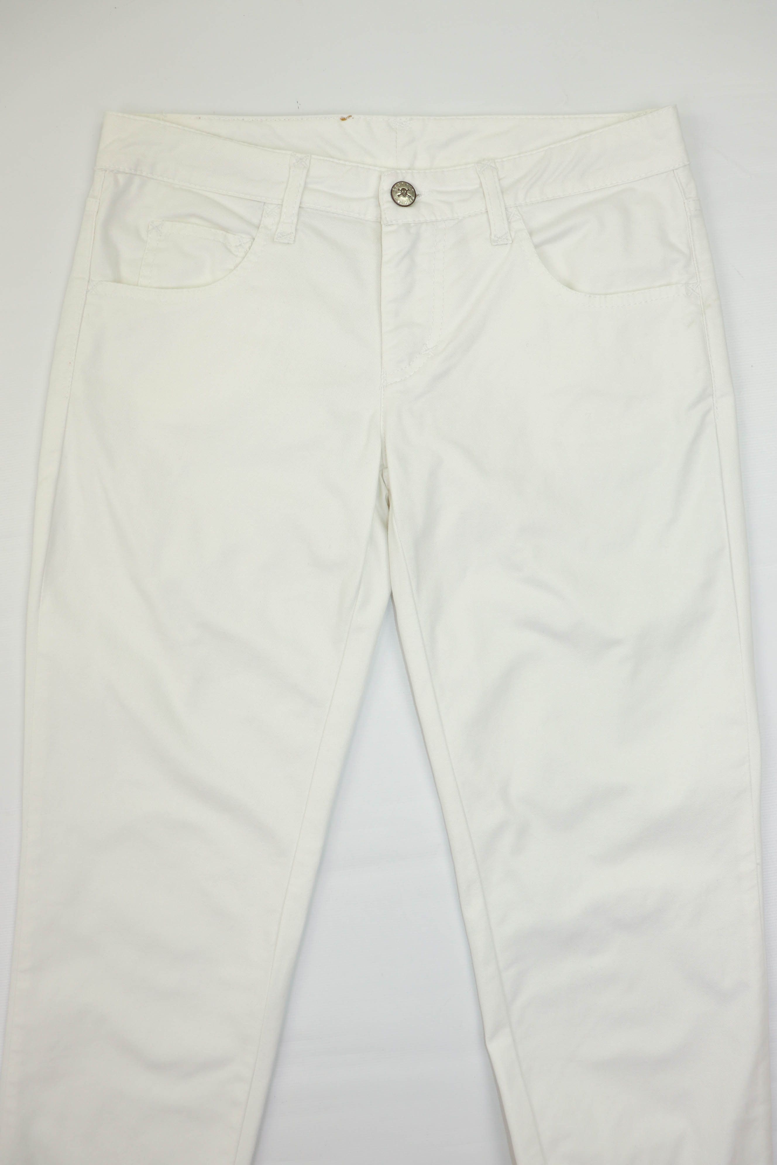 Frankie Morello Frankie Morello Milan Vintage White Skinny Fit Jeans Pants Size 31" - 3 Thumbnail