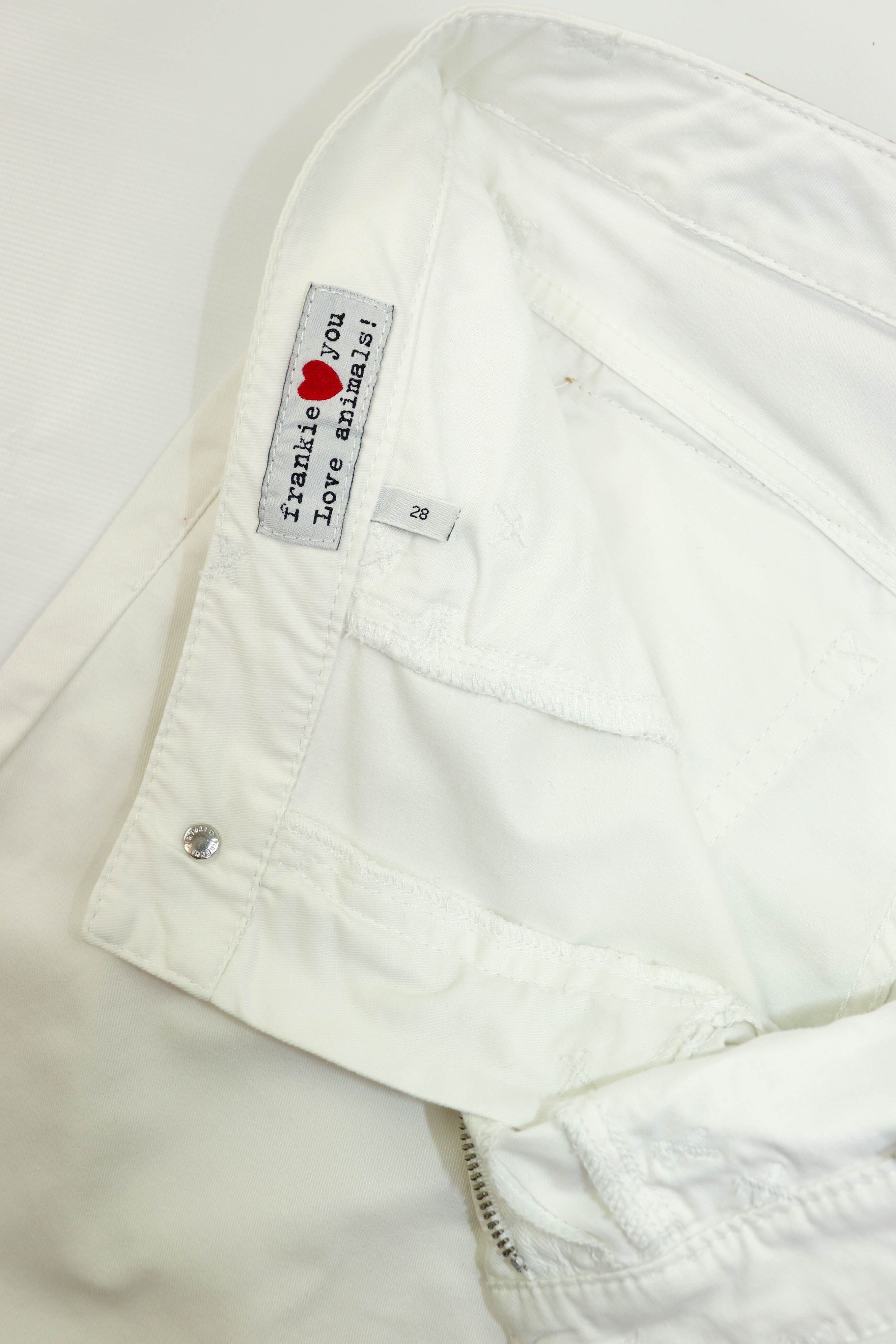 Frankie Morello Frankie Morello Milan Vintage White Skinny Fit Jeans Pants Size 31" - 9 Thumbnail