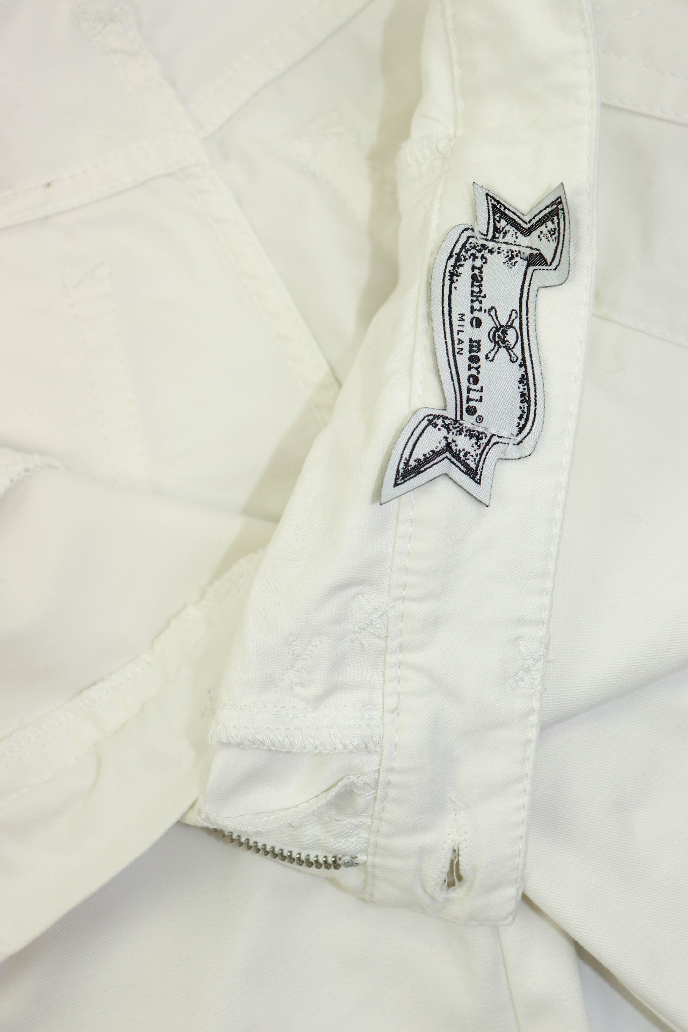 Frankie Morello Frankie Morello Milan Vintage White Skinny Fit Jeans Pants Size 31" - 11 Thumbnail