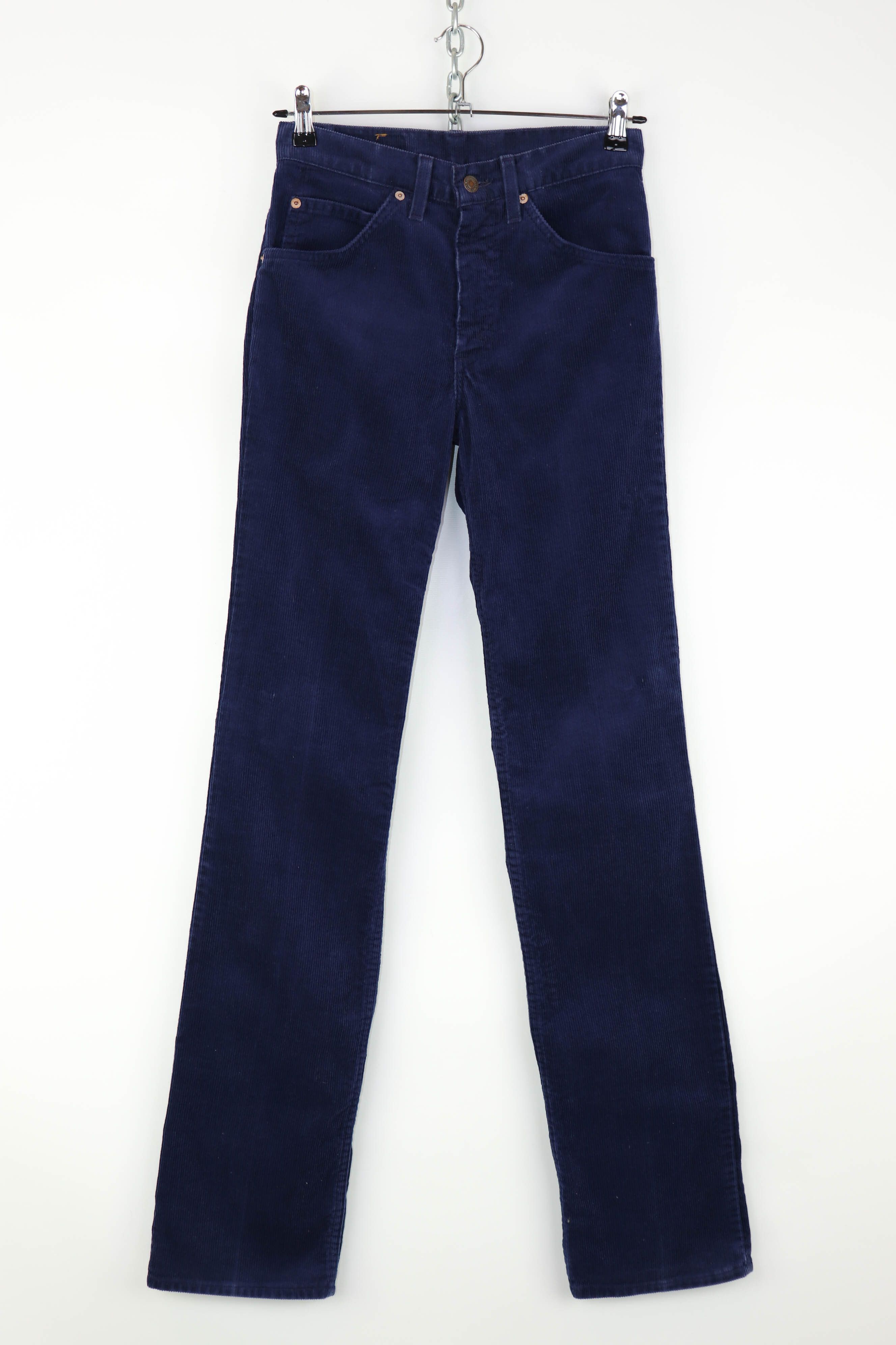 Levi's × Levi's Vintage Clothing × Vintage Levi’s Vintage White Tab Navy Blue Corduroy Trousers Pants Size 27" / US 4 / IT 40 - 2 Thumbnail