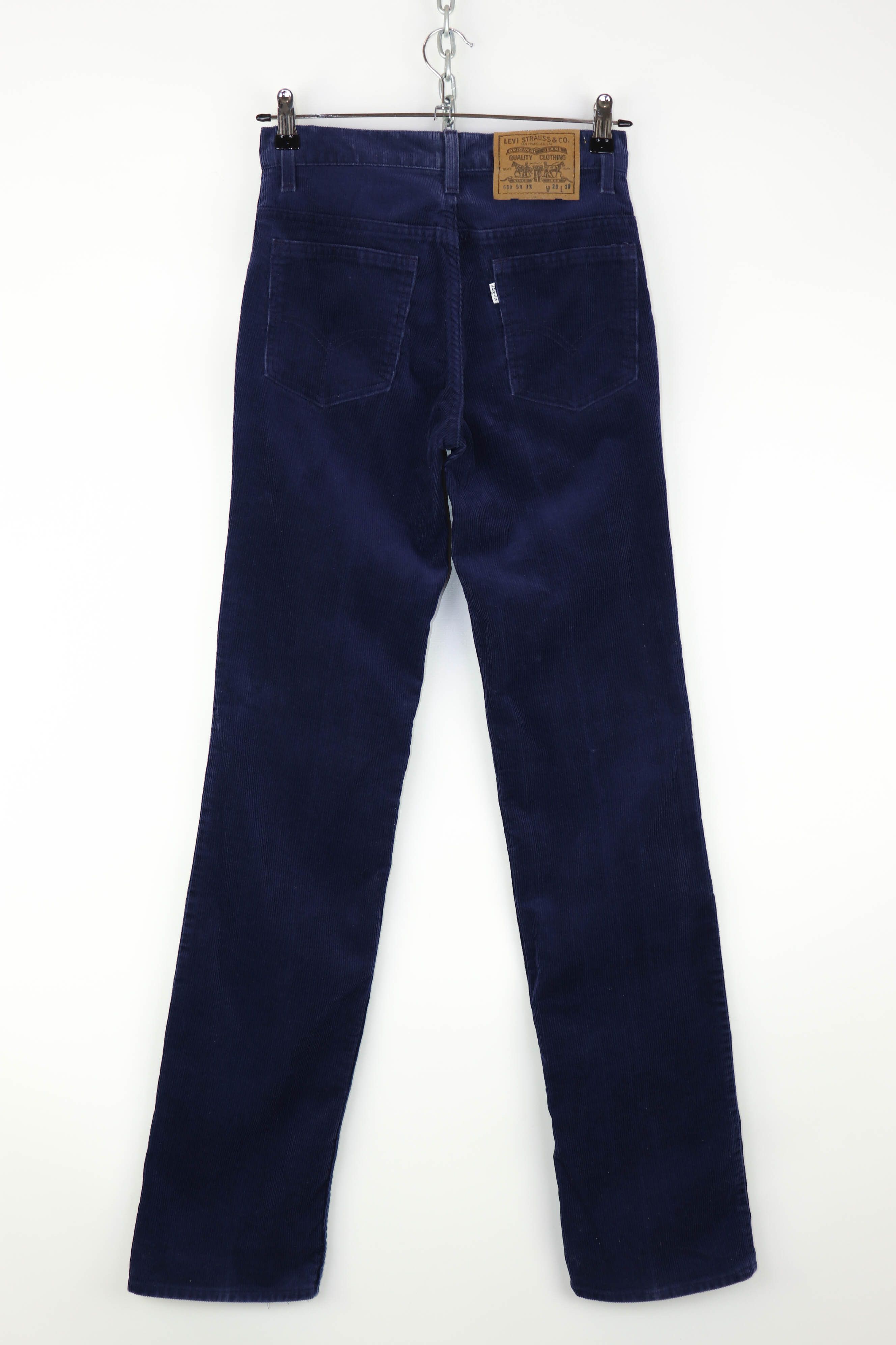 Levi's × Levi's Vintage Clothing × Vintage Levi’s Vintage White Tab Navy Blue Corduroy Trousers Pants Size 27" / US 4 / IT 40 - 1 Thumbnail