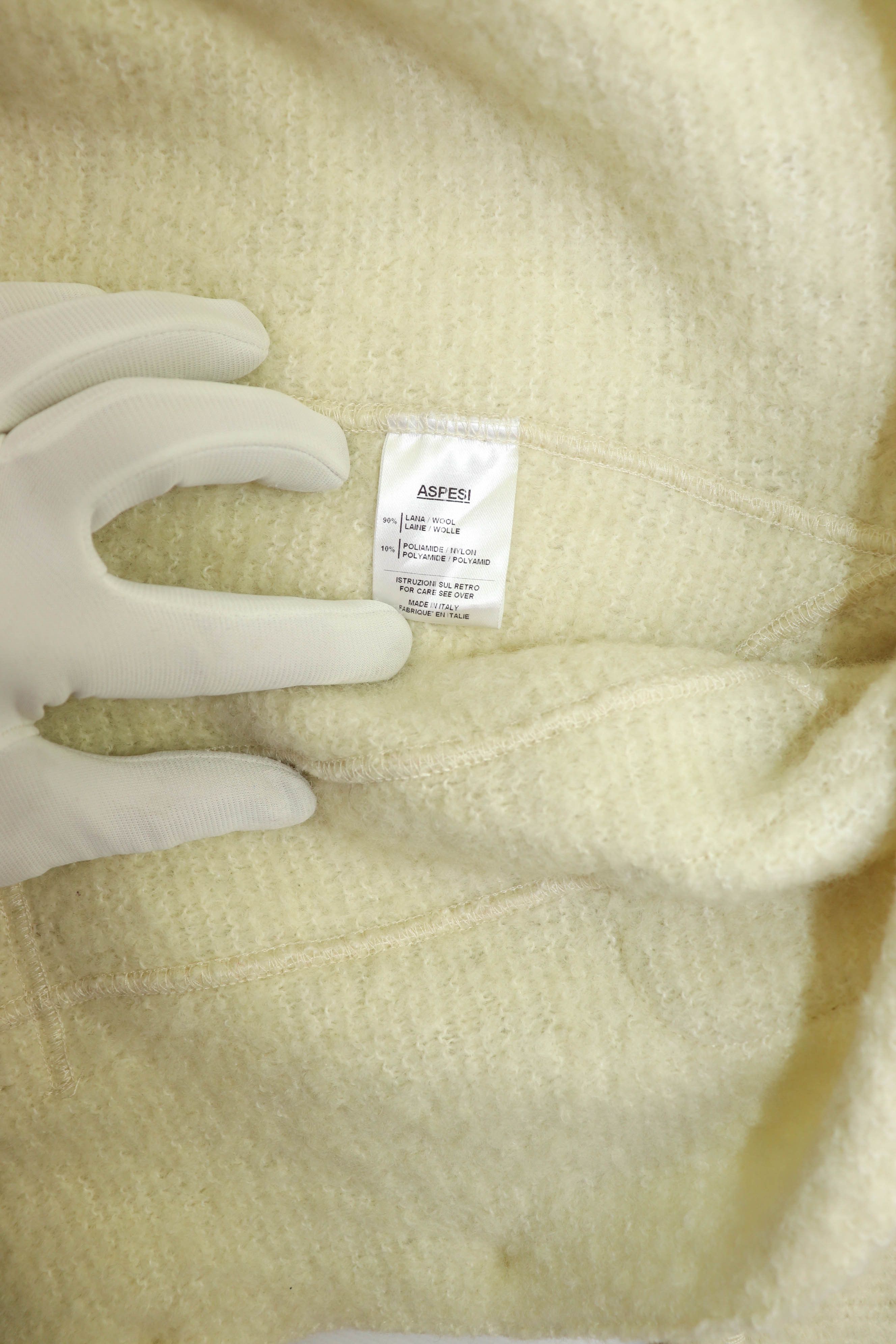 Aspesi Aspesi Women's Cream White Wool Blend Knit Cardigan Jacket Size S / US 4 / IT 40 - 9 Thumbnail