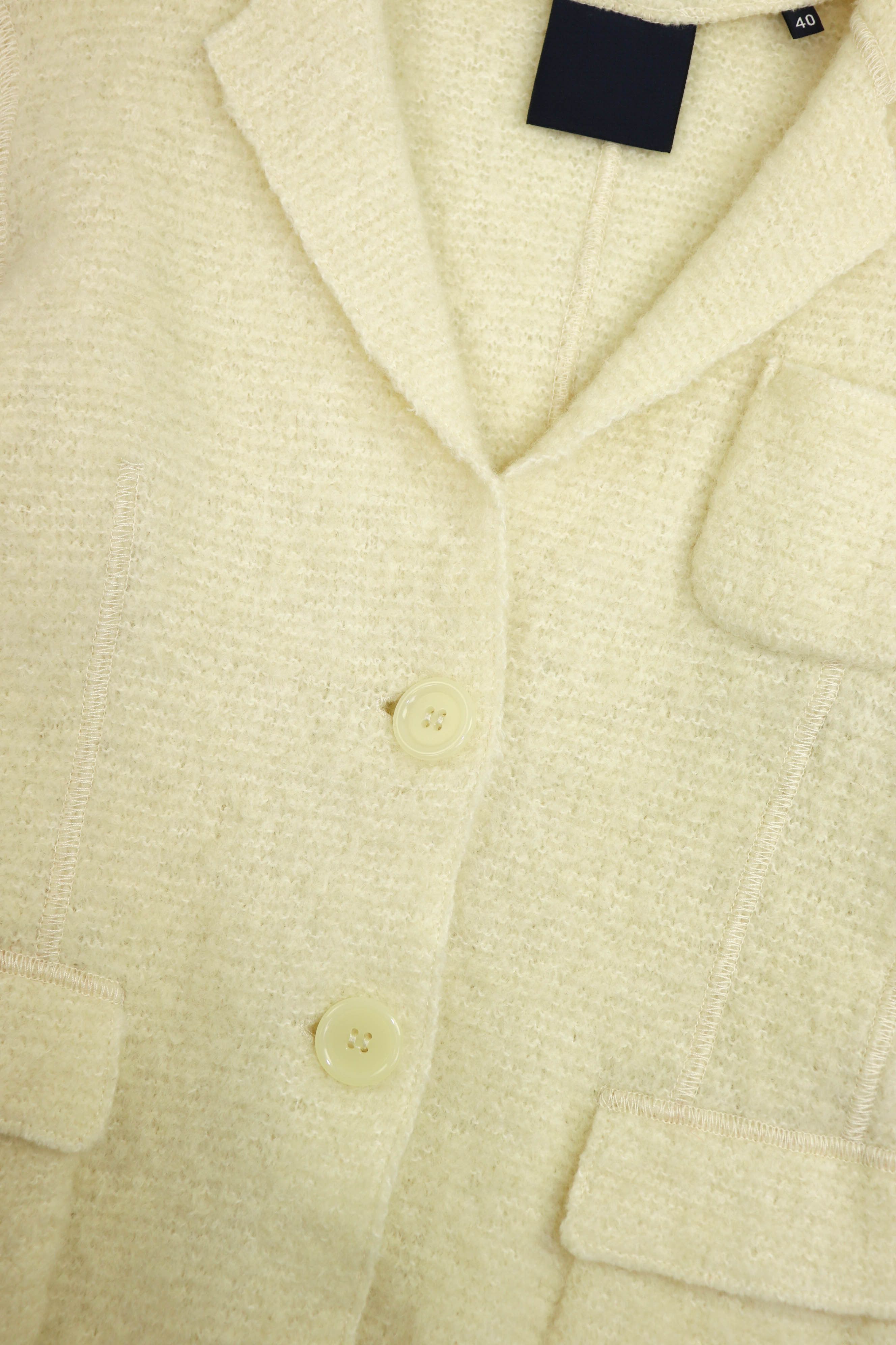 Aspesi Aspesi Women's Cream White Wool Blend Knit Cardigan Jacket Size S / US 4 / IT 40 - 5 Thumbnail