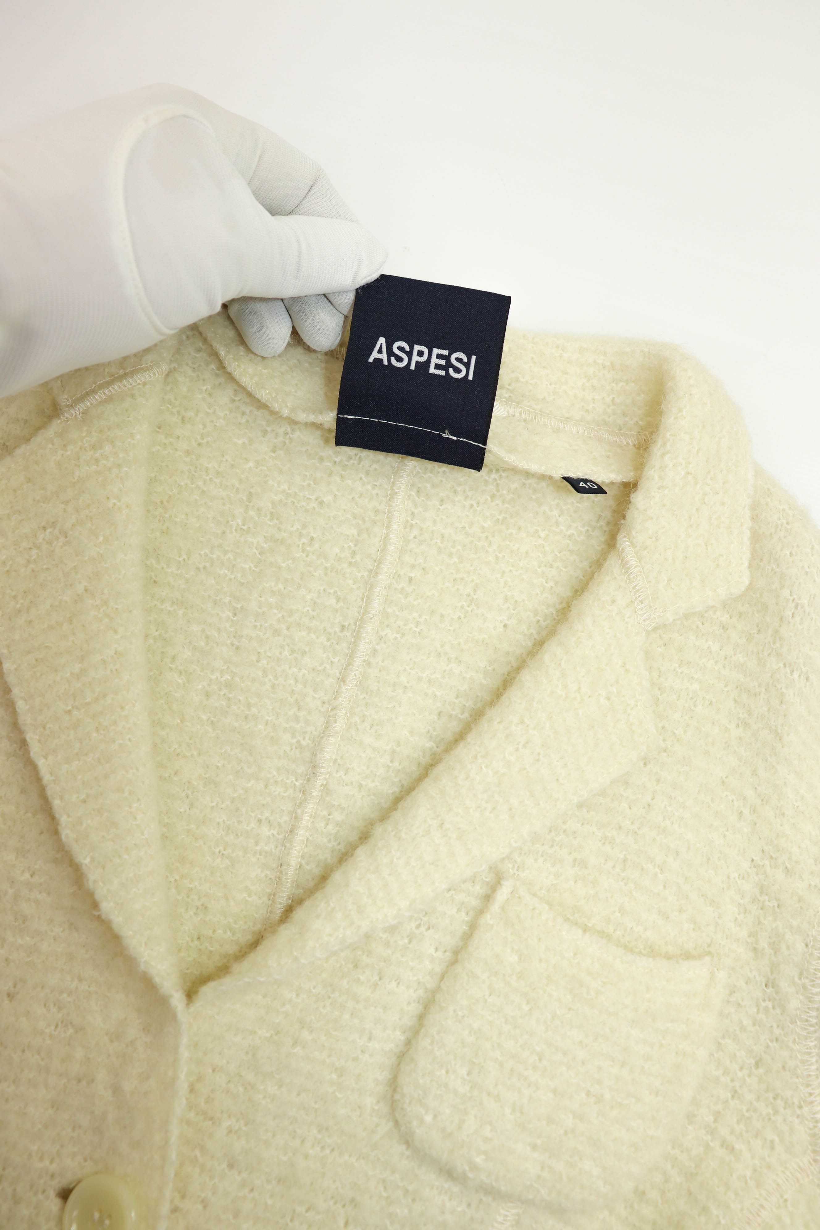 Aspesi Aspesi Women's Cream White Wool Blend Knit Cardigan Jacket Size S / US 4 / IT 40 - 8 Thumbnail