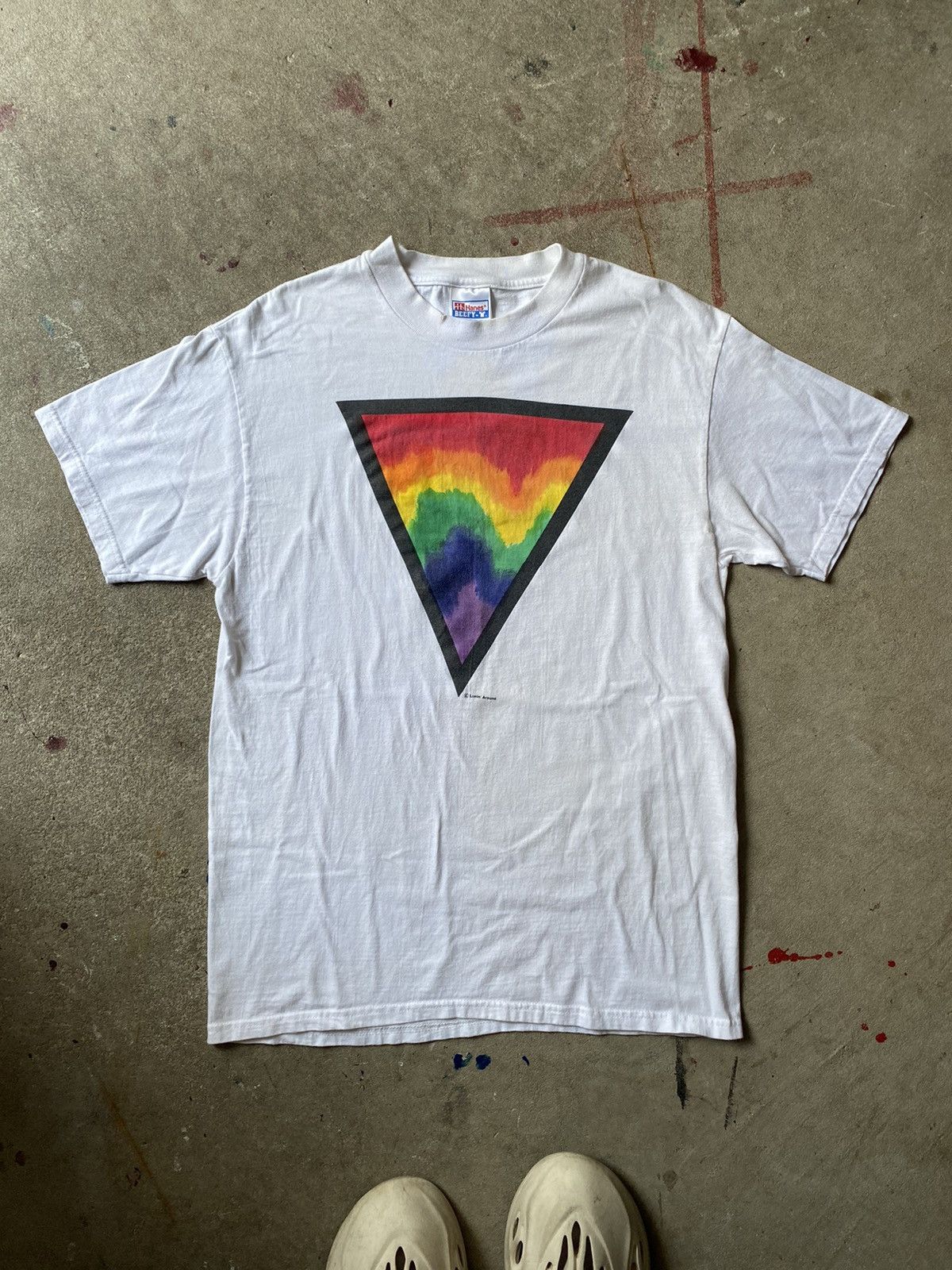 Band Tees × Vintage vintage 90s rainbow tee pink floyd esque Size US M / EU 48-50 / 2 - 1 Thumbnail