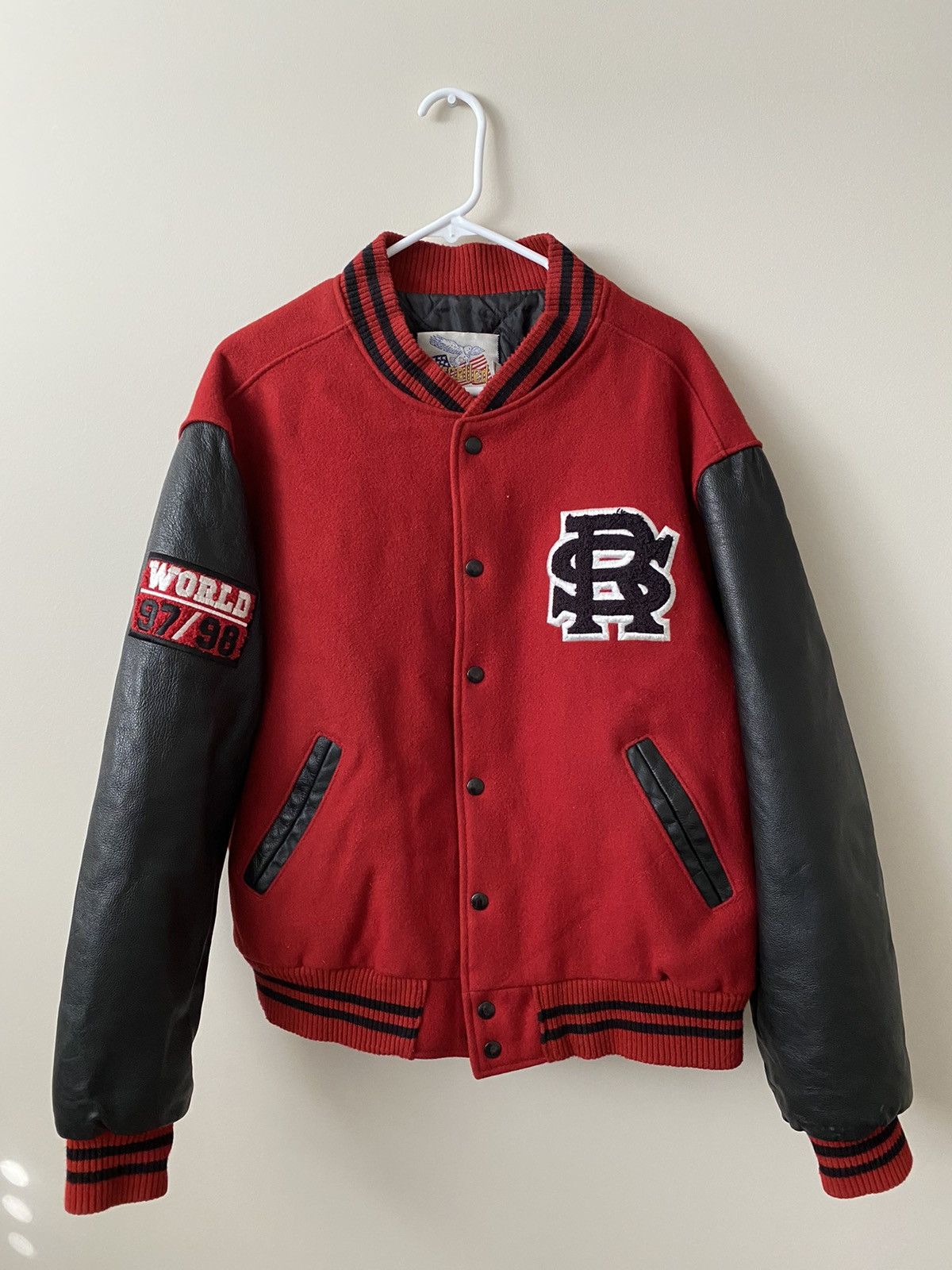 The Rolling Stones × Vintage 1997 Rolling Stones World Tour Letterman Varsity Jacket Size US XL / EU 56 / 4 - 2 Thumbnail
