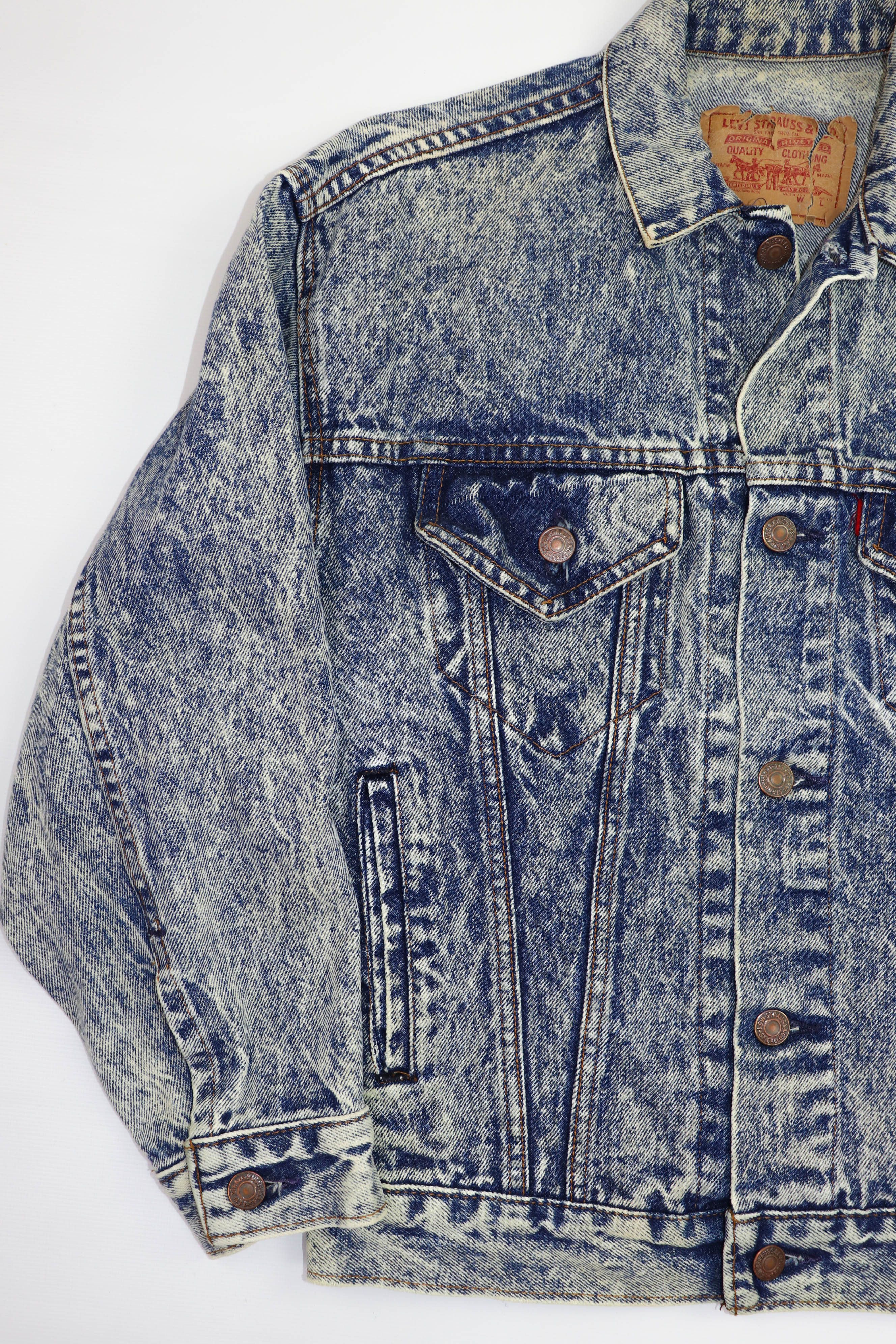 Levi's Levi’s Vintage Made in USA Acid Washed Faded Denim Jacket Size M / US 6-8 / IT 42-44 - 7 Thumbnail