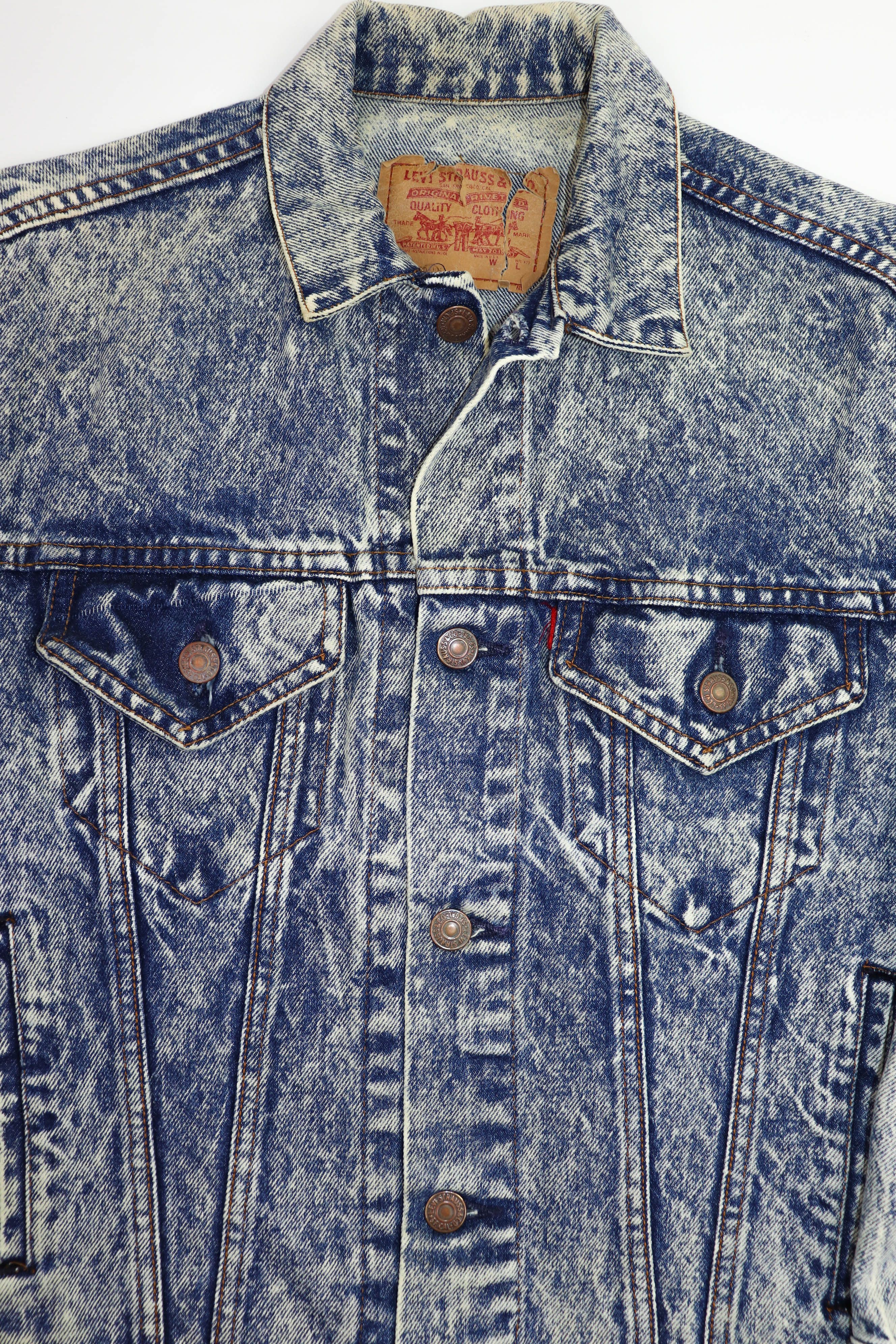 Levi's Levi’s Vintage Made in USA Acid Washed Faded Denim Jacket Size M / US 6-8 / IT 42-44 - 6 Thumbnail