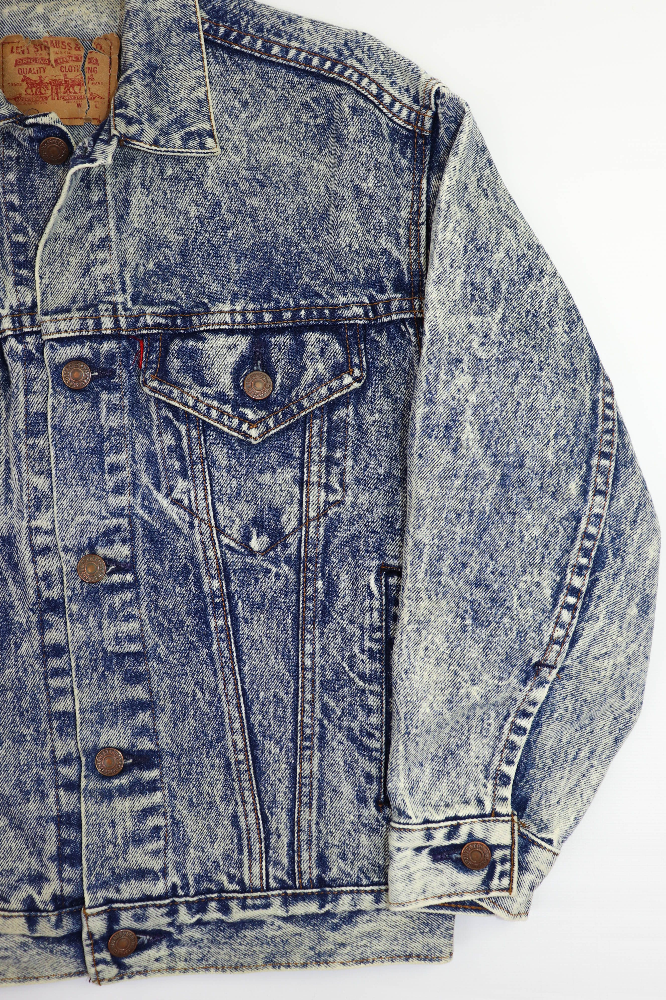 Levi's Levi’s Vintage Made in USA Acid Washed Faded Denim Jacket Size M / US 6-8 / IT 42-44 - 8 Thumbnail