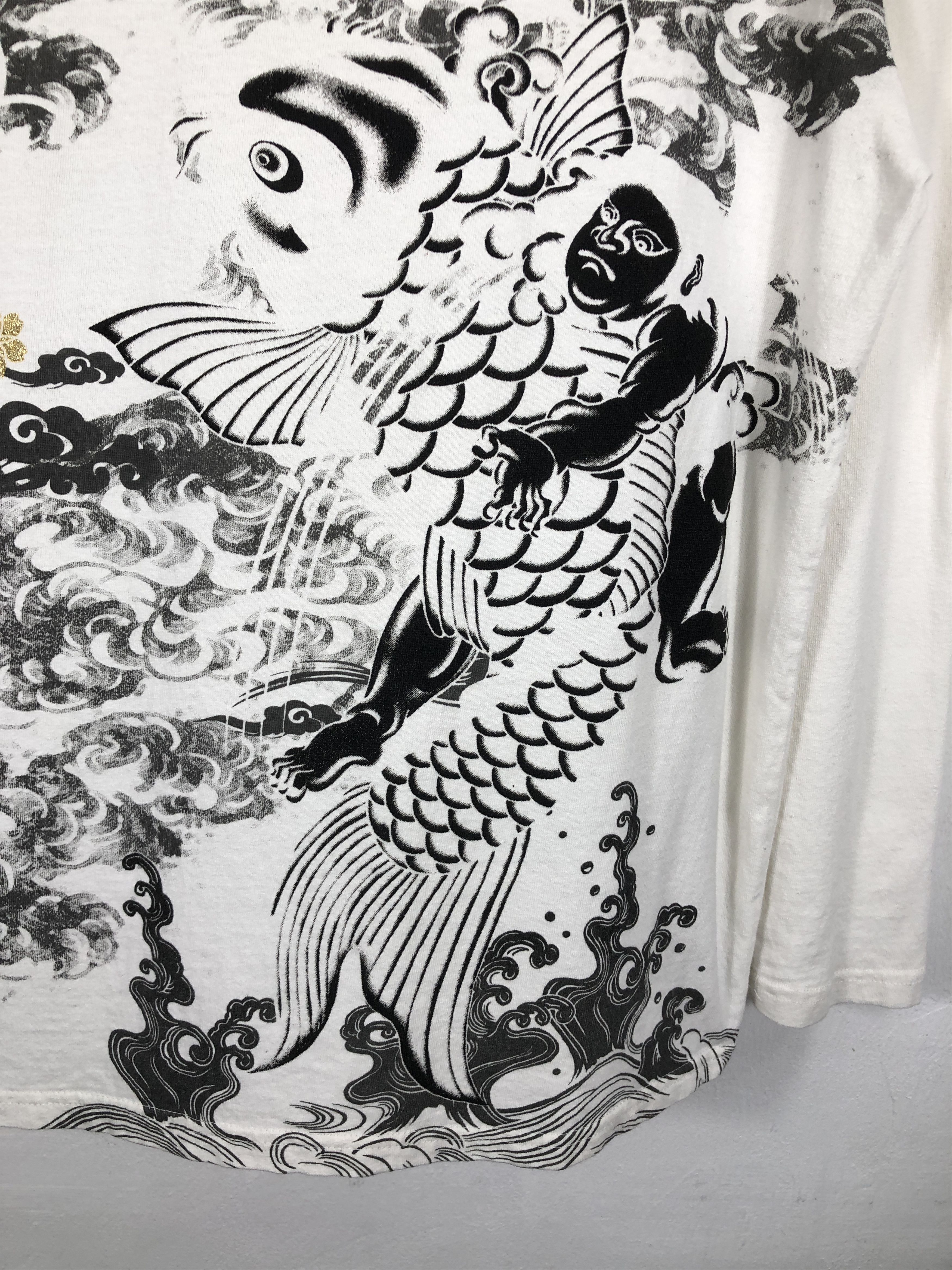Japanese Brand Japanese Brand Bullet Noise Koi Fish Long Sleeve T-Shirt Size US L / EU 52-54 / 3 - 13 Thumbnail