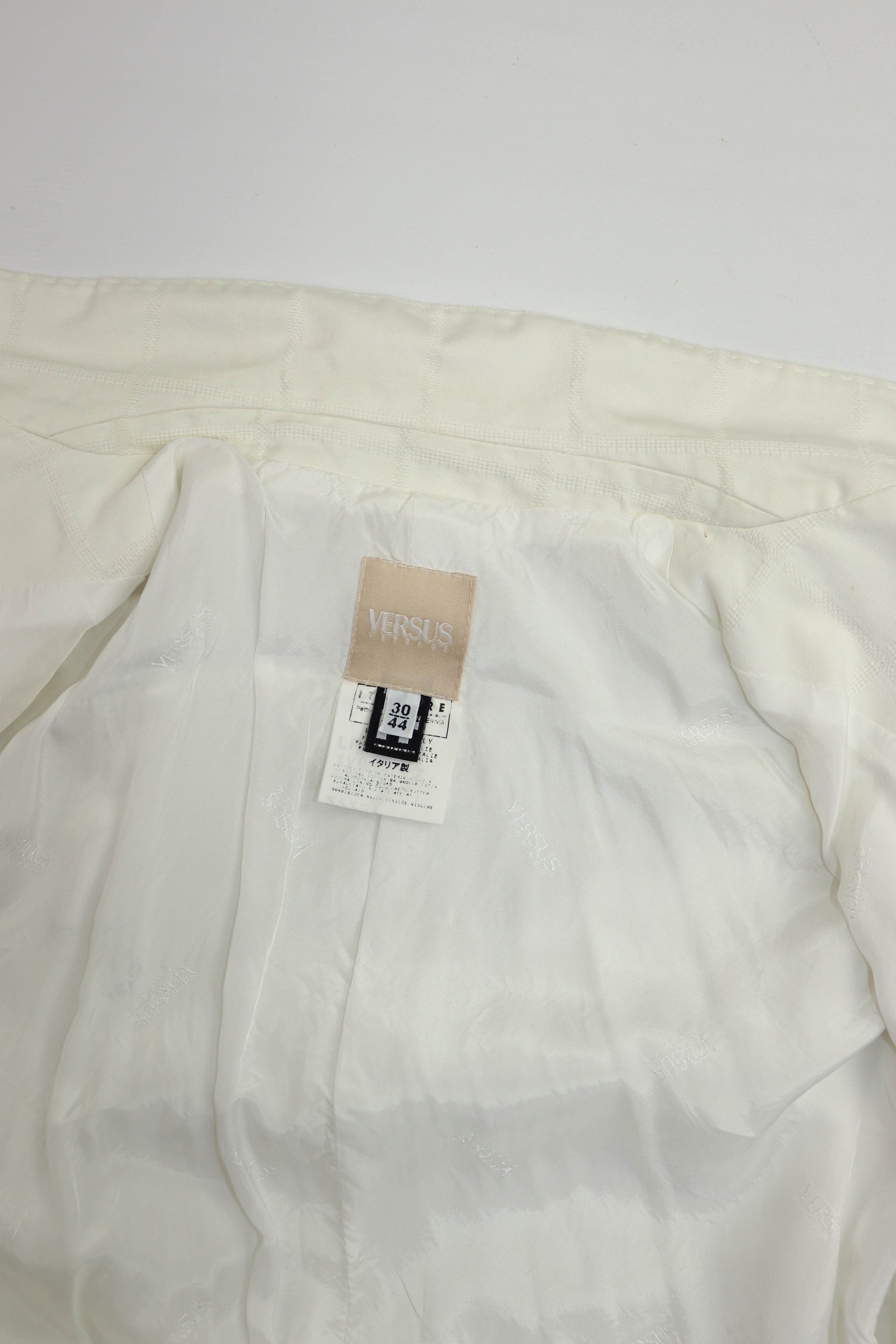 Versus Versace Versace Versus Vintage Women's White Plaid Blazer Jacket Size M / US 6-8 / IT 42-44 - 11 Thumbnail