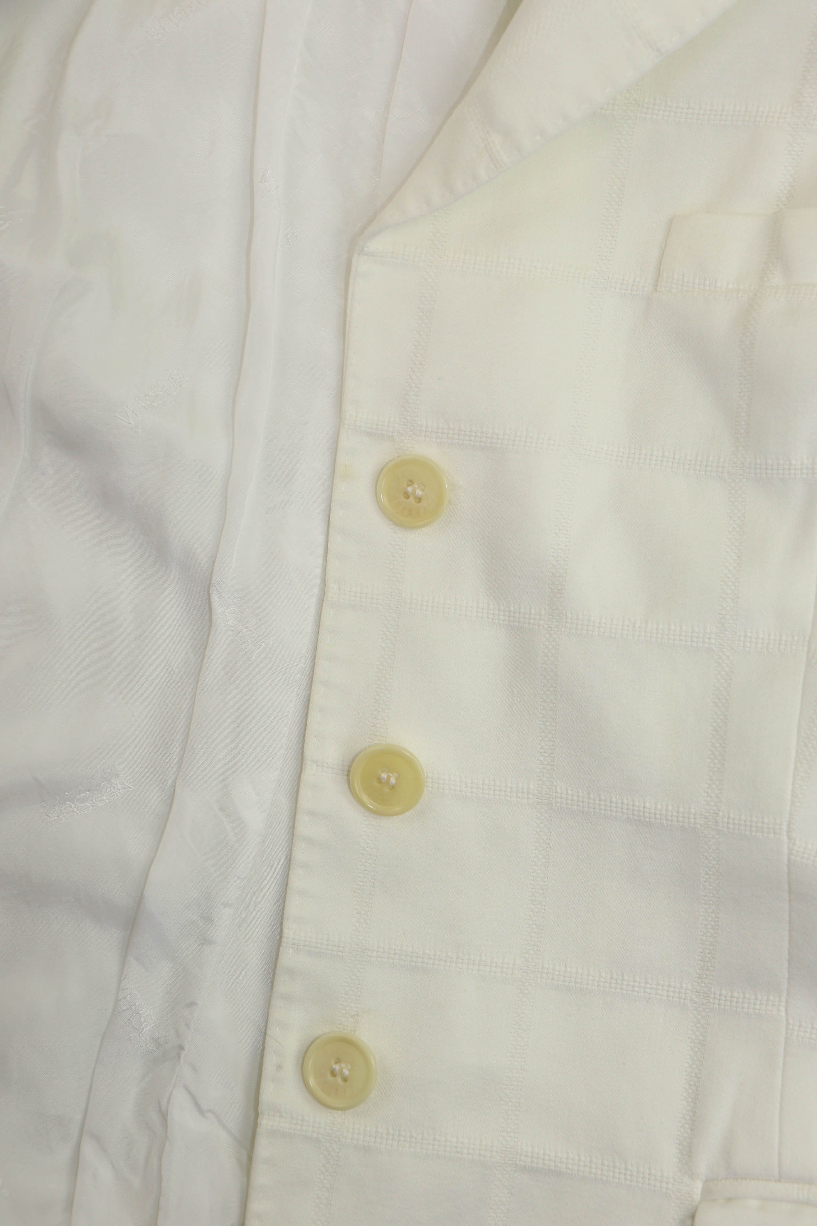 Versus Versace Versace Versus Vintage Women's White Plaid Blazer Jacket Size M / US 6-8 / IT 42-44 - 10 Thumbnail
