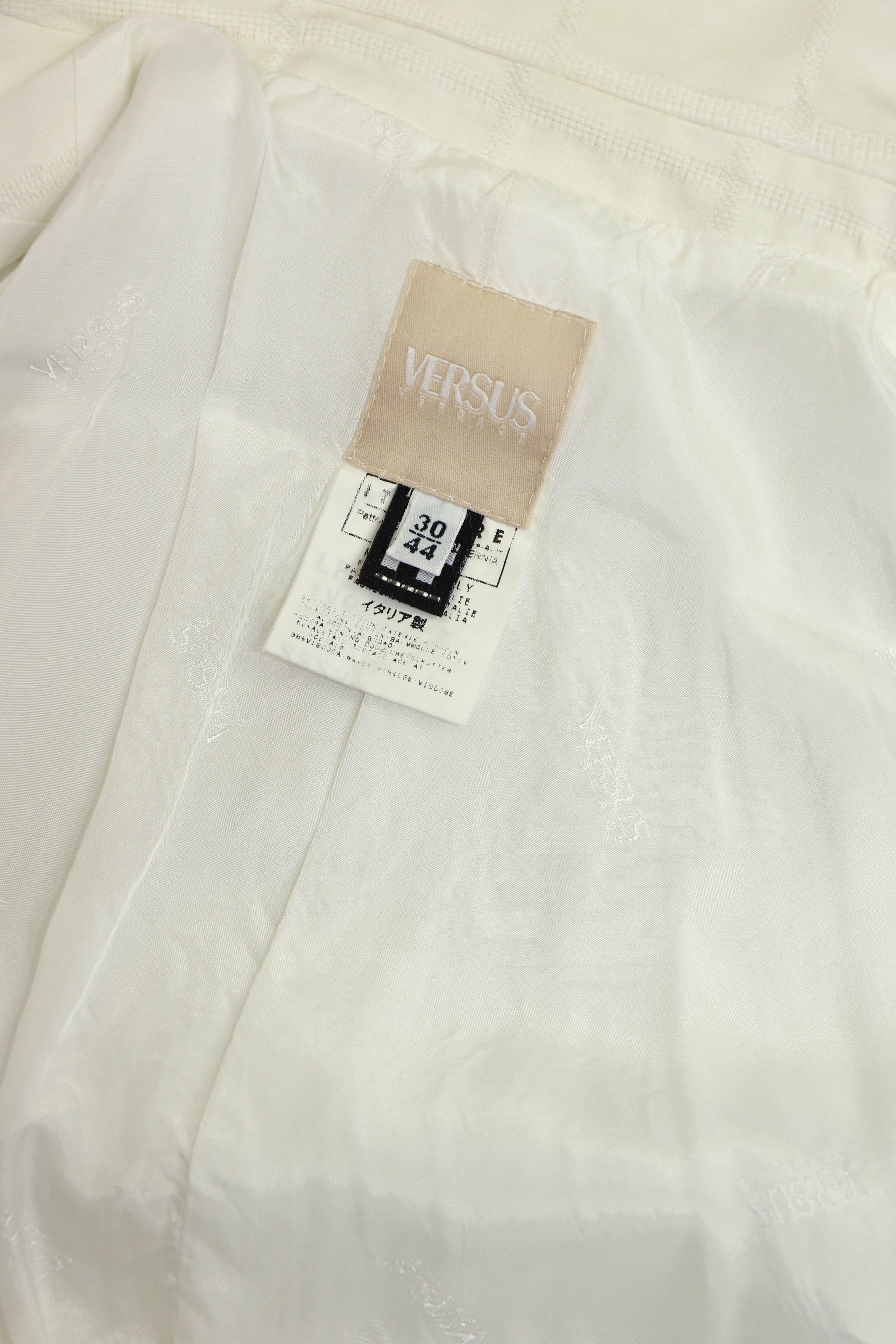 Versus Versace Versace Versus Vintage Women's White Plaid Blazer Jacket Size M / US 6-8 / IT 42-44 - 12 Thumbnail