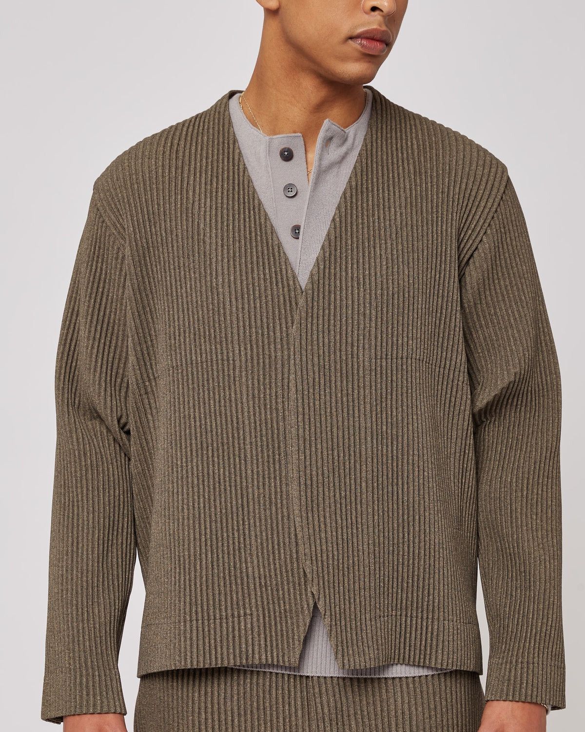 ISSEY MIYAKE HOMME PLISSE V NECK CARDIGAN JACKET SIZE 4