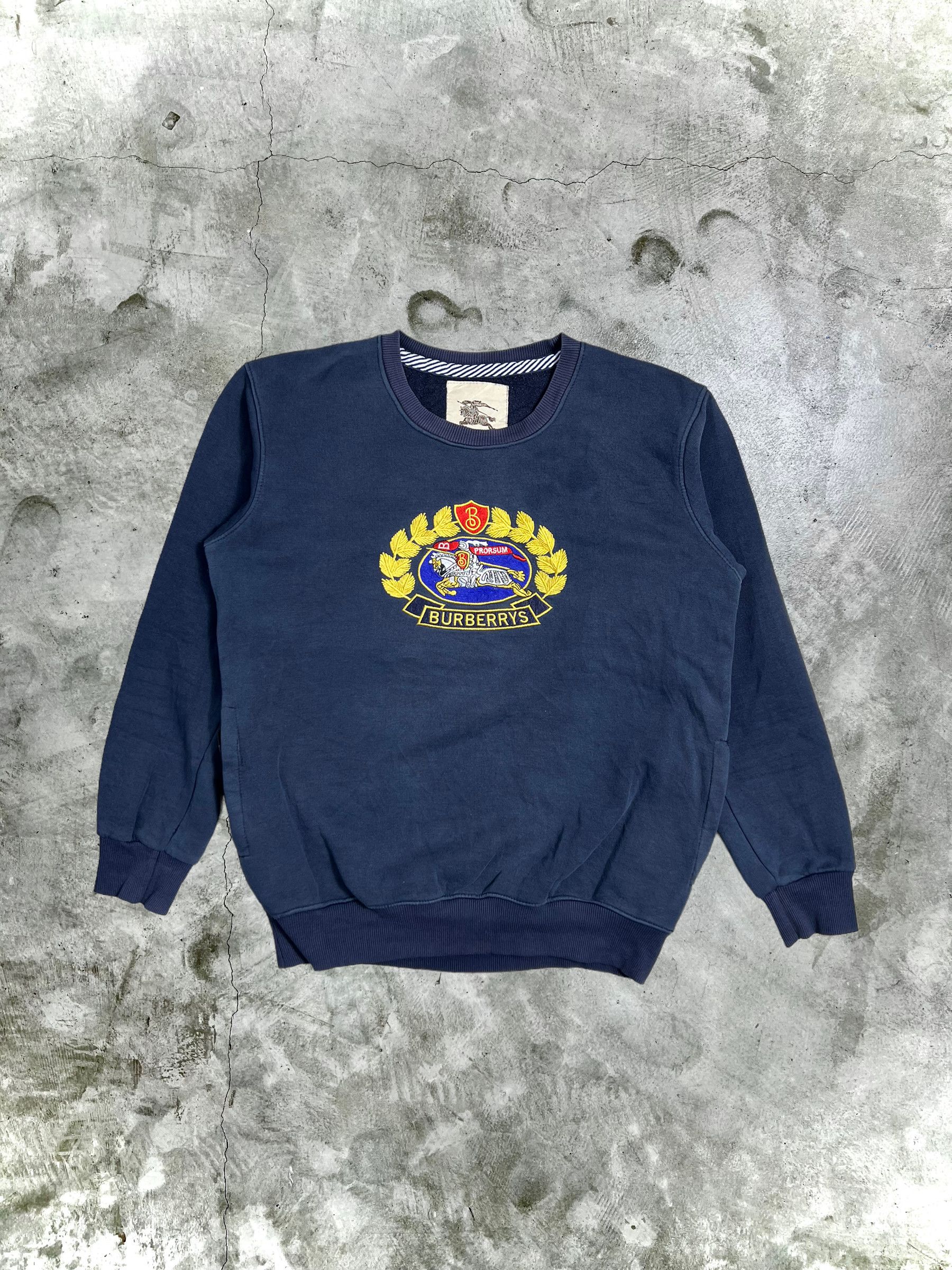 Vintage Burberry Sweatshirt Burberry Stitched Logo Vintage