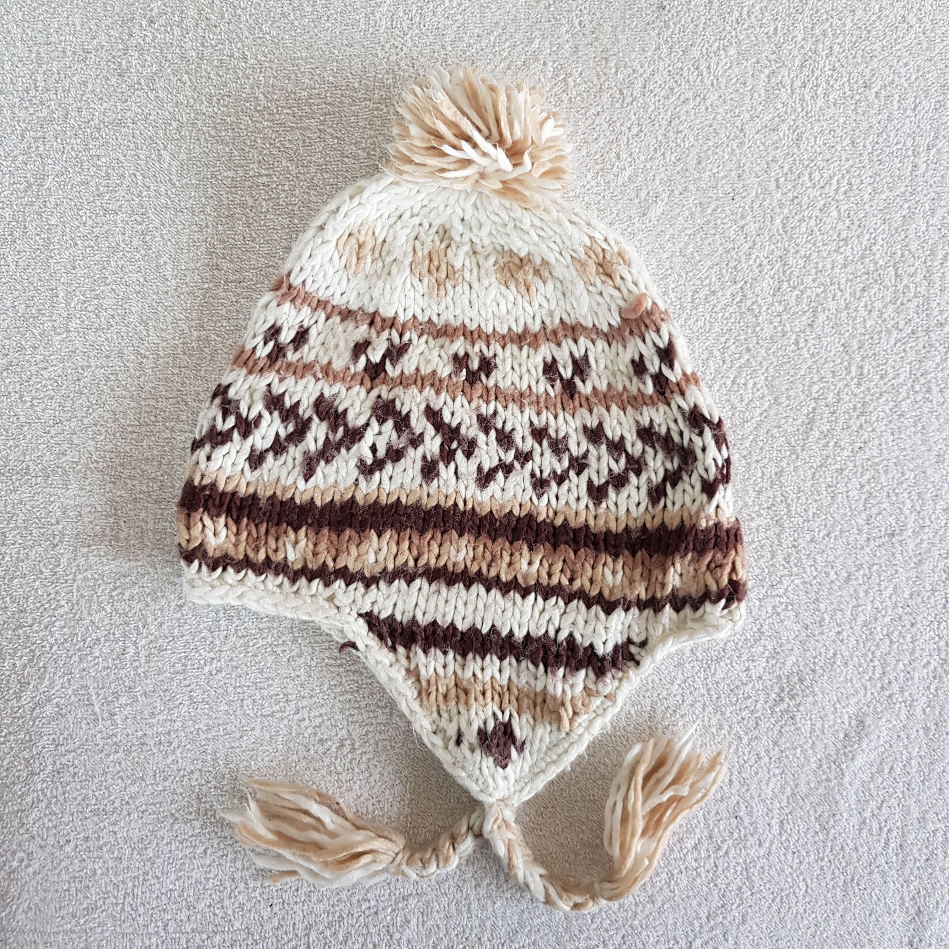 Japanese Brand × Vintage Japanese Earflap Beanie Snow Cap Crochet Hats - AC10683. Size ONE SIZE - 5 Thumbnail