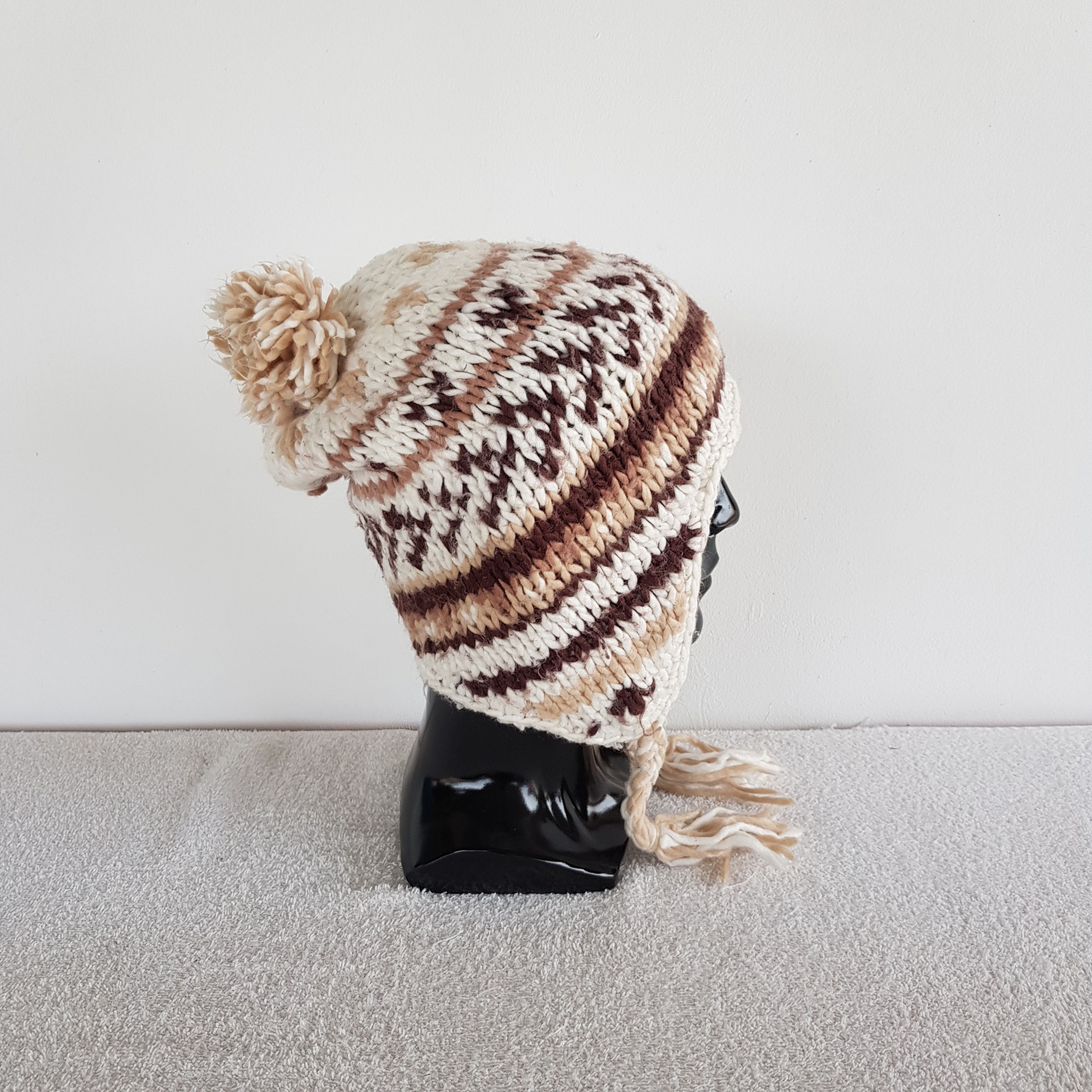 Japanese Brand × Vintage Japanese Earflap Beanie Snow Cap Crochet Hats - AC10683. Size ONE SIZE - 3 Thumbnail