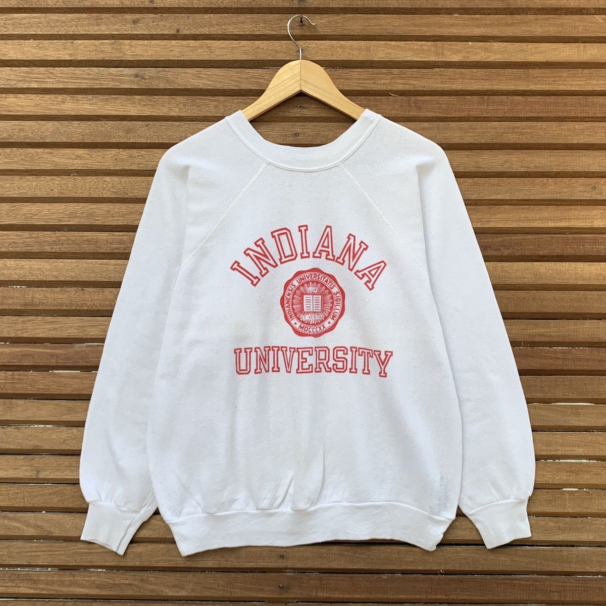 image of American Classics x American College Vintage 1980S Indiana University College Big Logo in White (Si