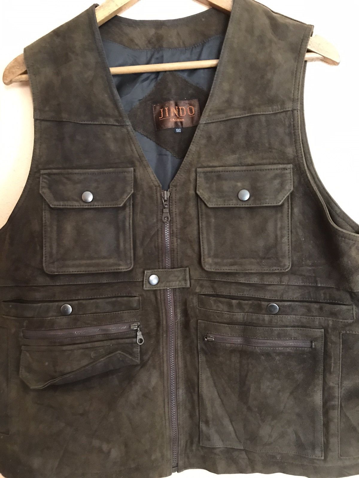 Other 🔥RARE JINDO FASHION TACTICAL VEST LEATHER JACKET FISHING Size US M / EU 48-50 / 2 - 5 Thumbnail