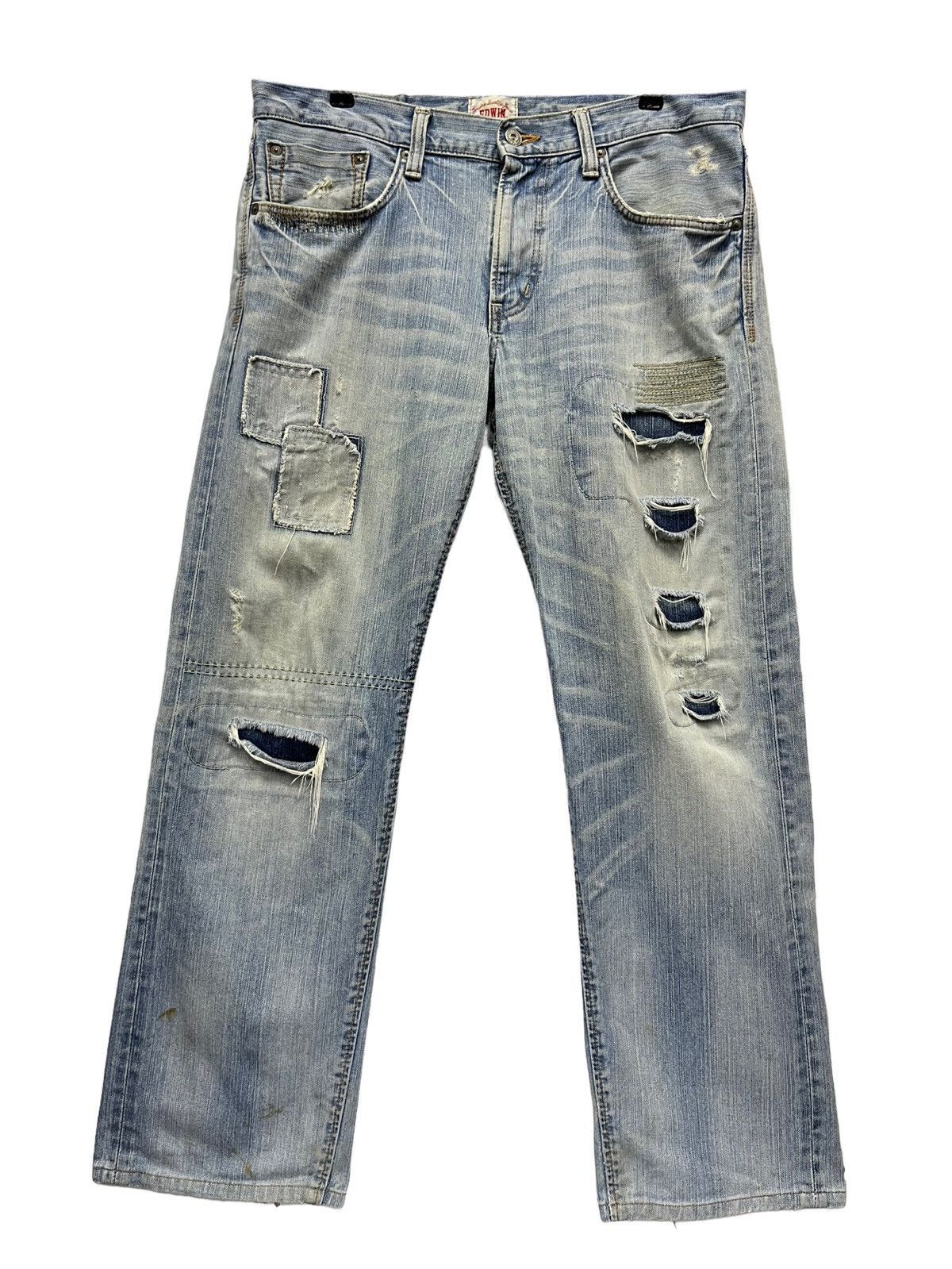 Edwin Vintage EXCLUSIVE EDWIN Distressed Worn Out Light Wash Denim Size US 34 / EU 50 - 2 Thumbnail