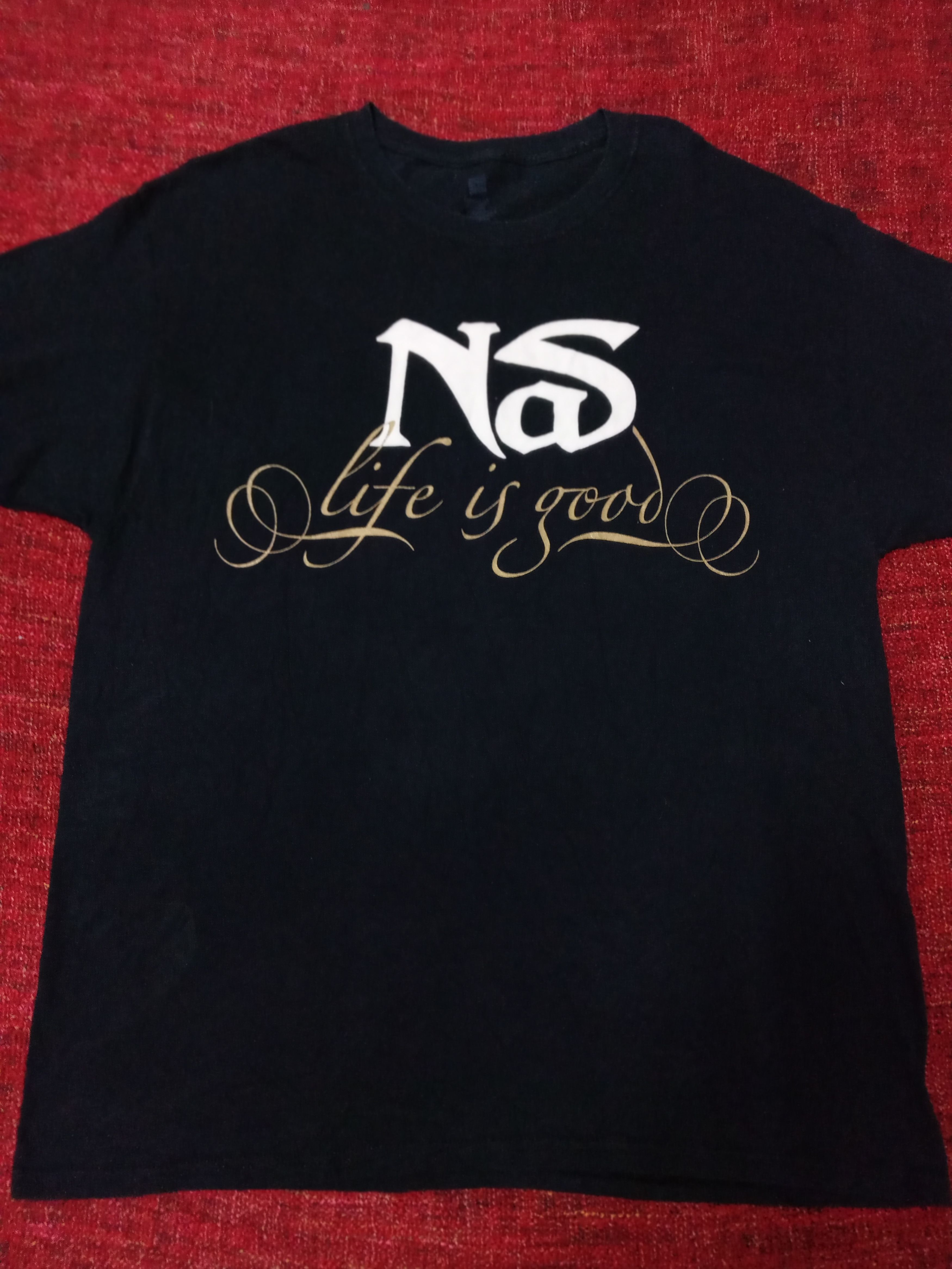 Nas × Rap Tees Rare Nas promo Life Is Good Tshirt Rap Hip Hop Def Jam Size US L / EU 52-54 / 3 - 5 Thumbnail