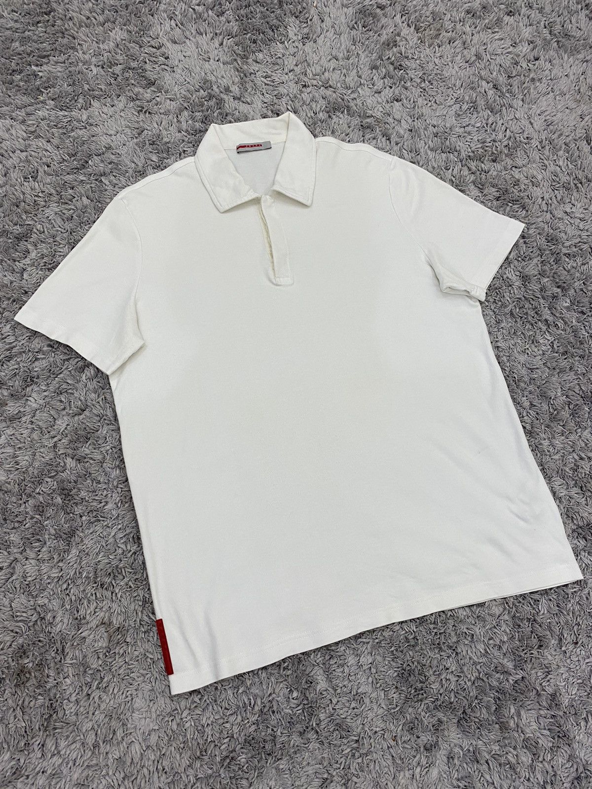 Prada Prada Plain White Polo Shirt Size US L / EU 52-54 / 3 - 2 Thumbnail