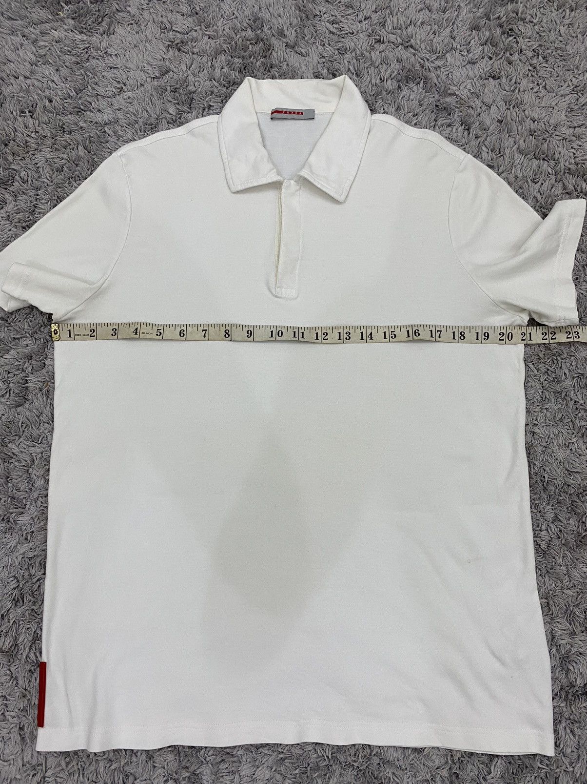 Prada Prada Plain White Polo Shirt Size US L / EU 52-54 / 3 - 10 Thumbnail