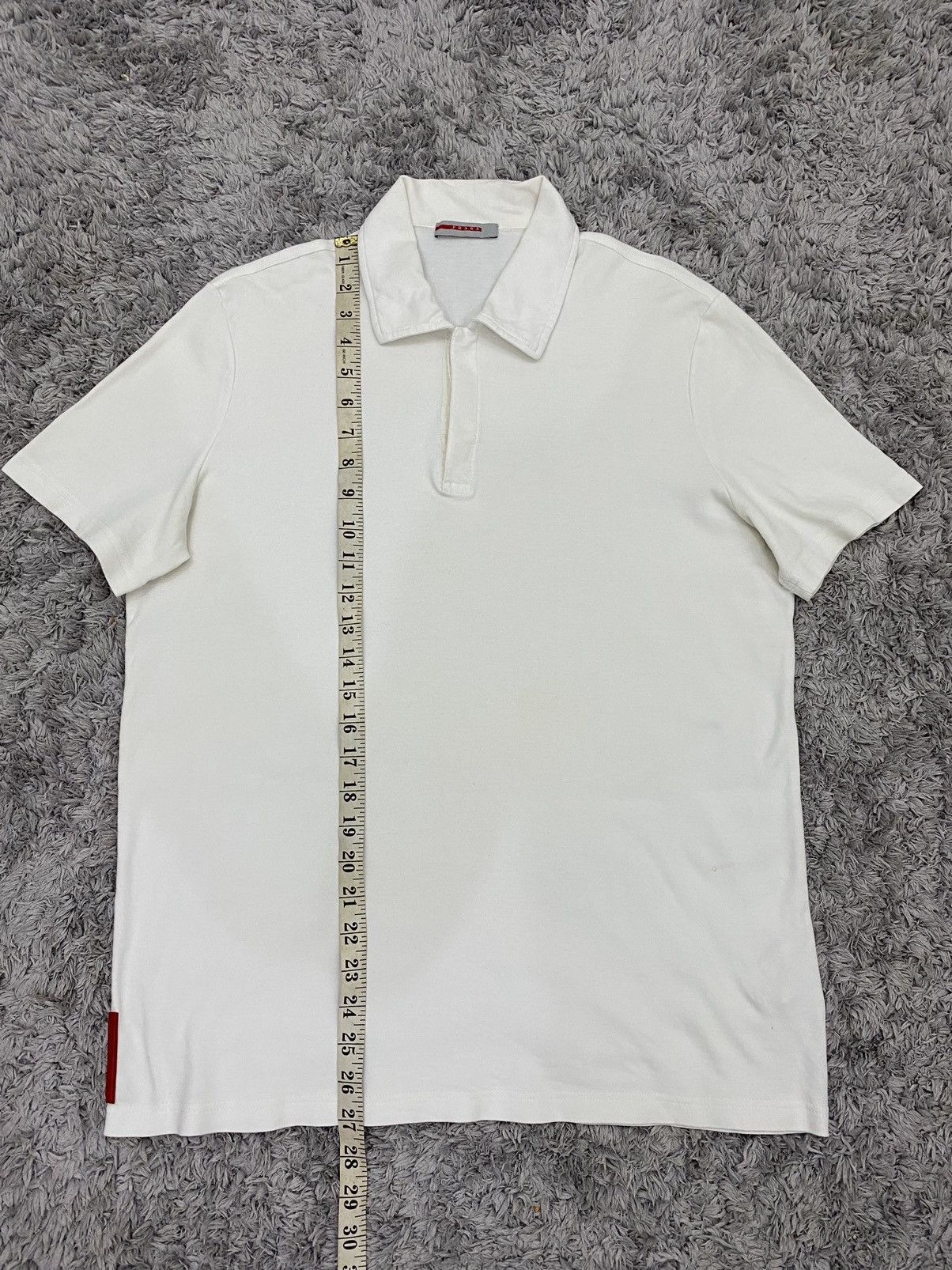 Prada Prada Plain White Polo Shirt Size US L / EU 52-54 / 3 - 11 Thumbnail