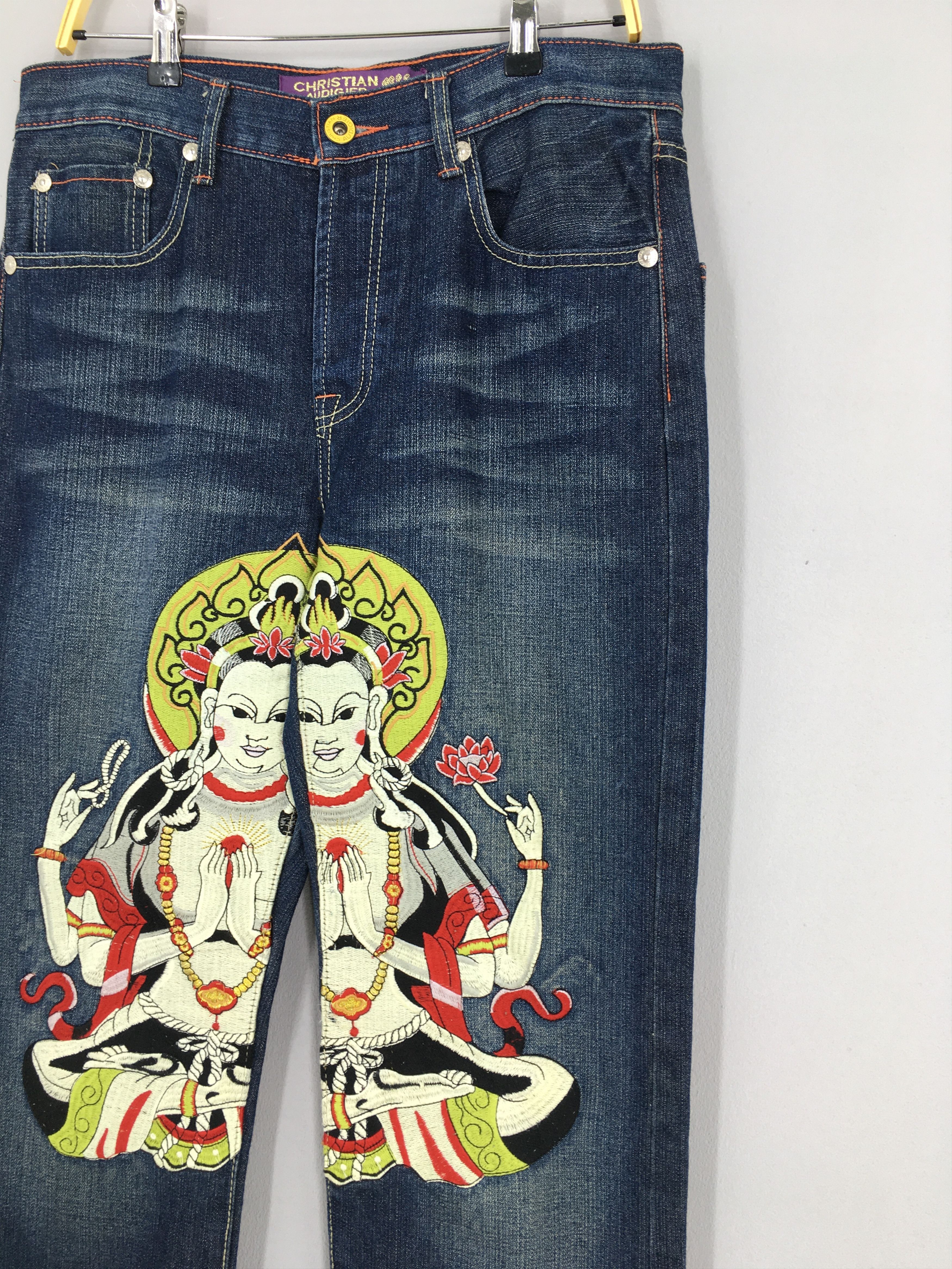 Christian Audigier Size 34x32 Christian Audigier Denim Gautama Buddha Art Size US 34 / EU 50 - 4 Thumbnail