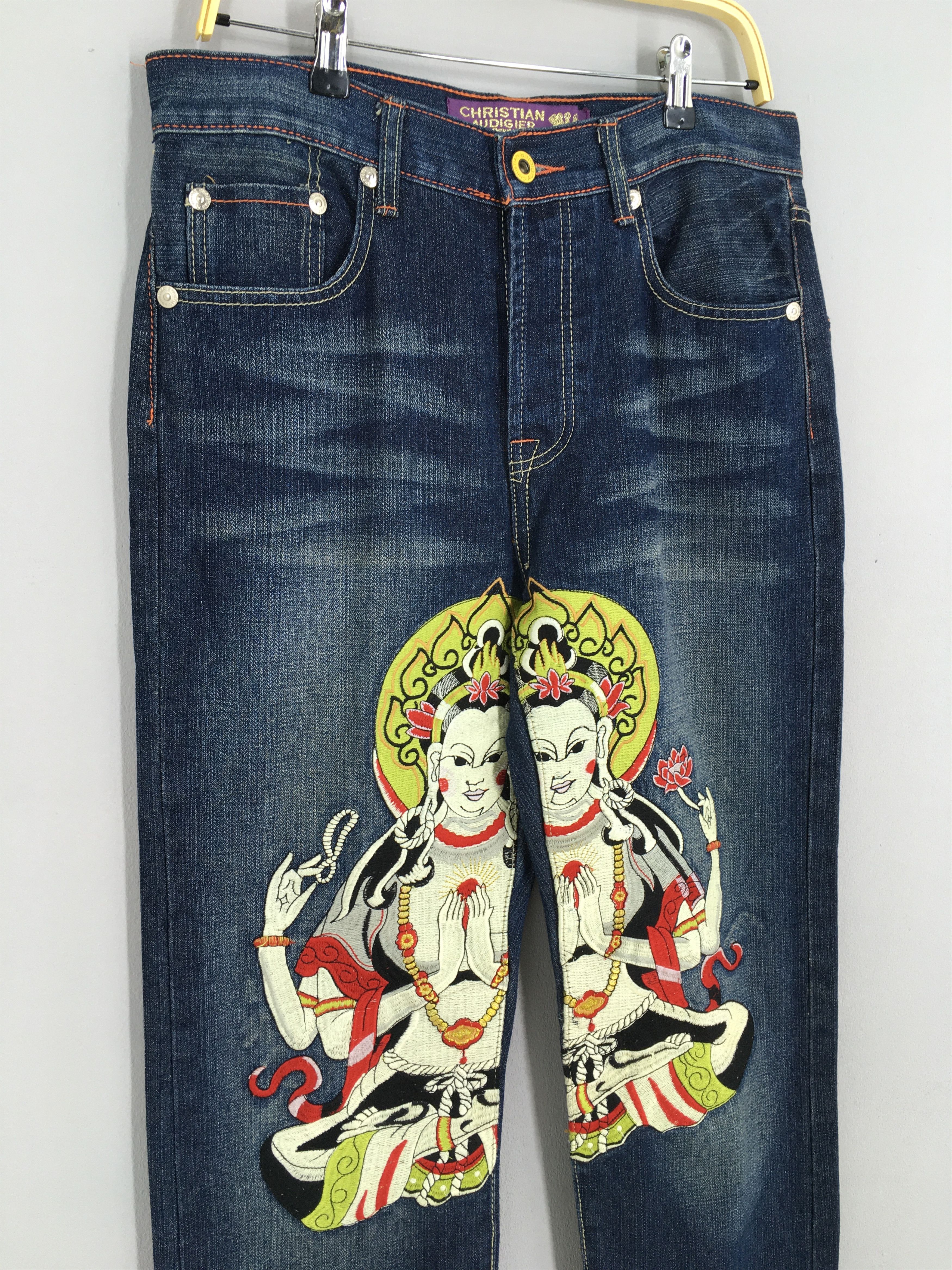 Christian Audigier Size 34x32 Christian Audigier Denim Gautama Buddha Art Size US 34 / EU 50 - 5 Thumbnail