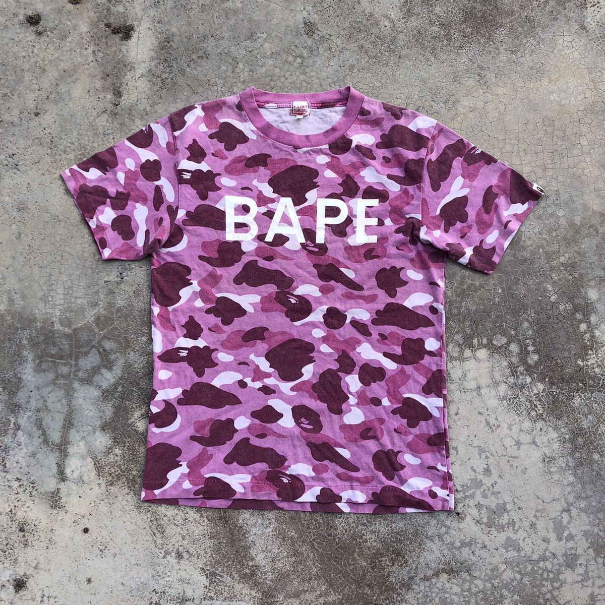 image of Bape A Bathing Ape Camouflage T-Shirt in Pink, Men's (Size XL)