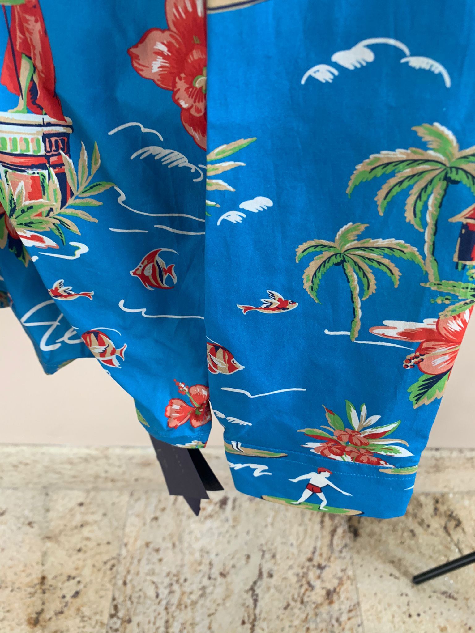 Prada o1rshd1 Hawaiian Button Up Shirt in Blue Size US M / EU 48-50 / 2 - 12 Thumbnail