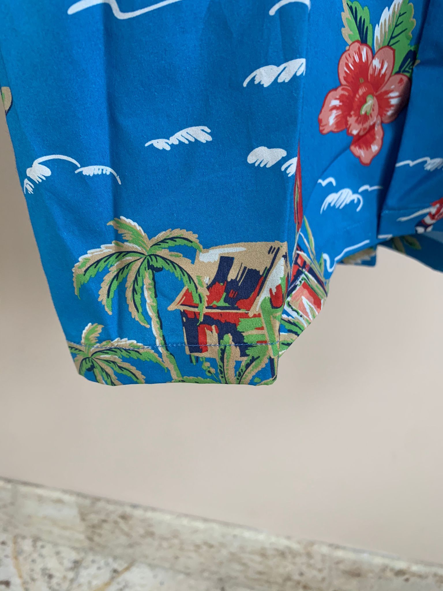 Prada o1rshd1 Hawaiian Button Up Shirt in Blue Size US M / EU 48-50 / 2 - 7 Thumbnail