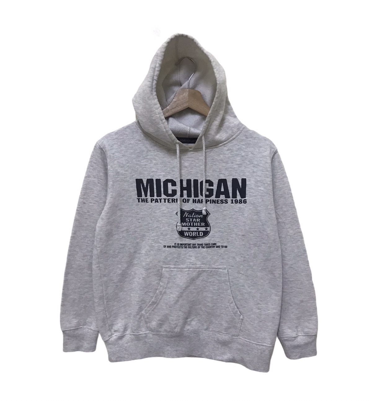 Japanese Brand × Vintage American Vintage Michigan Hoodie Sweatshit Big Spellout Size US S / EU 44-46 / 1 - 1 Thumbnail
