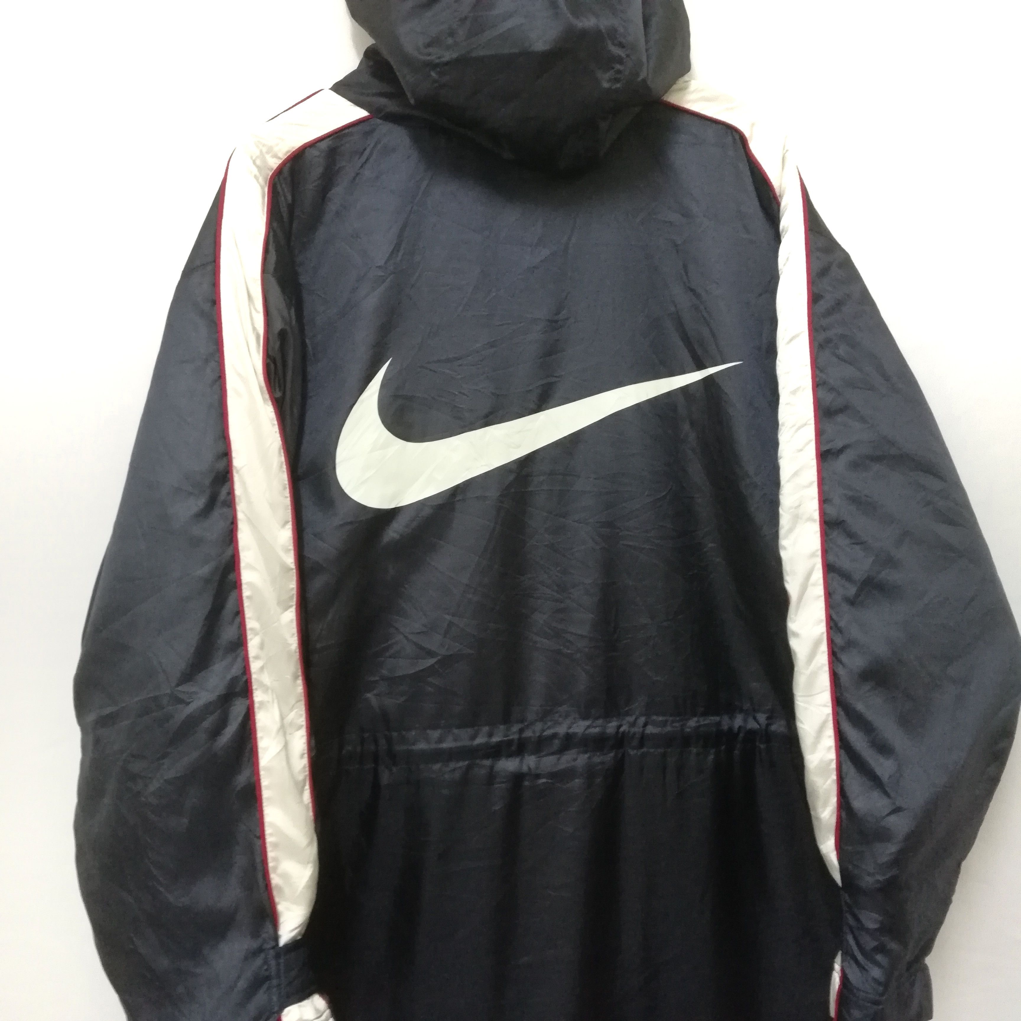 Nike × Vintage Vintage Nike Swoosh Long Jacket Hoodie Size US M / EU 48-50 / 2 - 2 Thumbnail