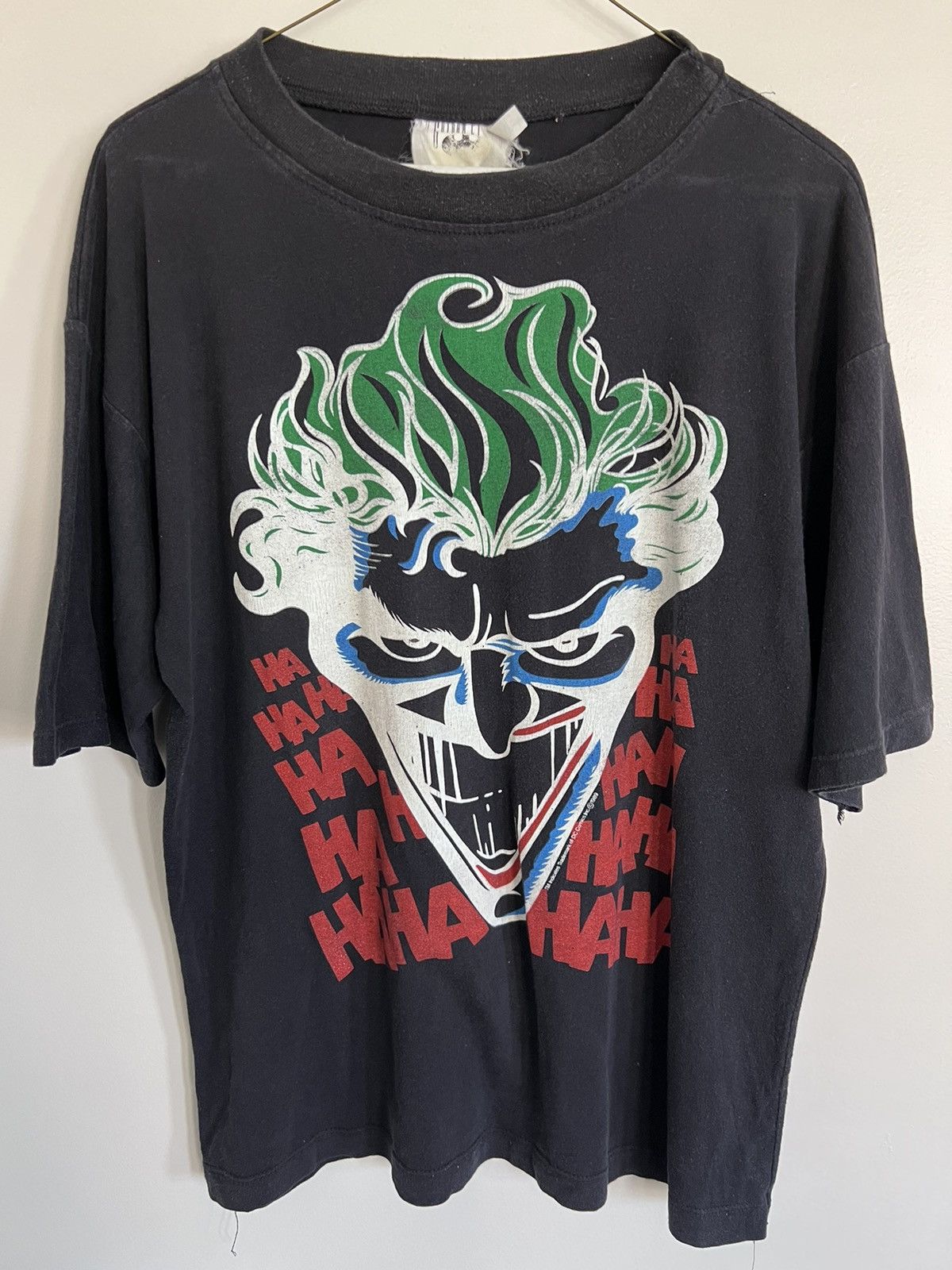 image of Vintage 1989 Joker Killing Joke T-Shirt, M, Gotham City in Black, Men's (Size Medium)